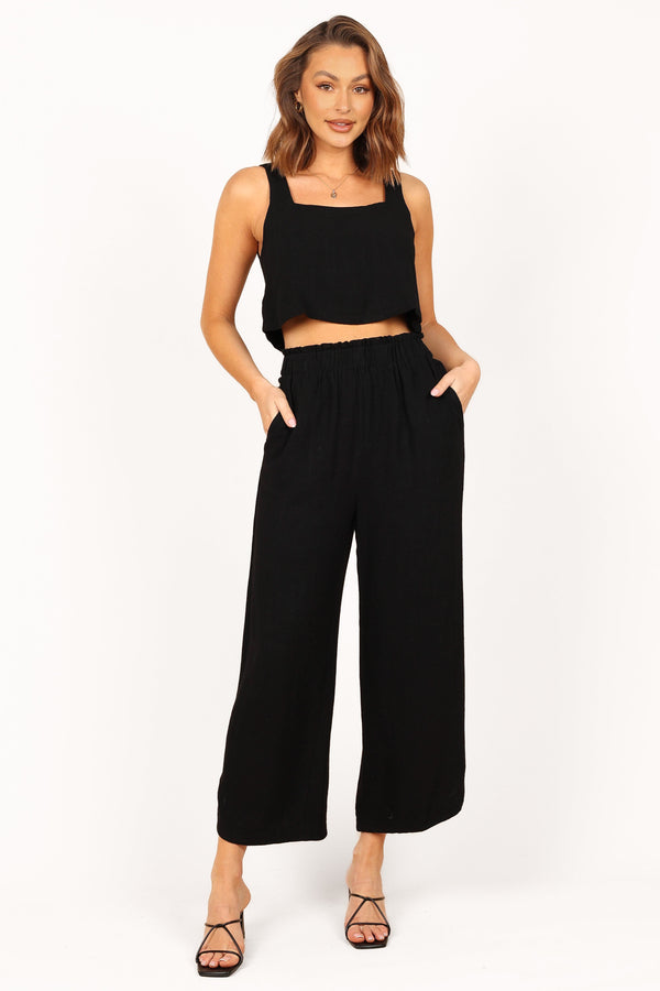 Petal and Pup USA BOTTOMS Eleanor High Waisted Pants - Black