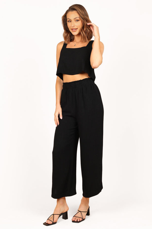 Petal and Pup USA BOTTOMS Eleanor High Waisted Pants - Black