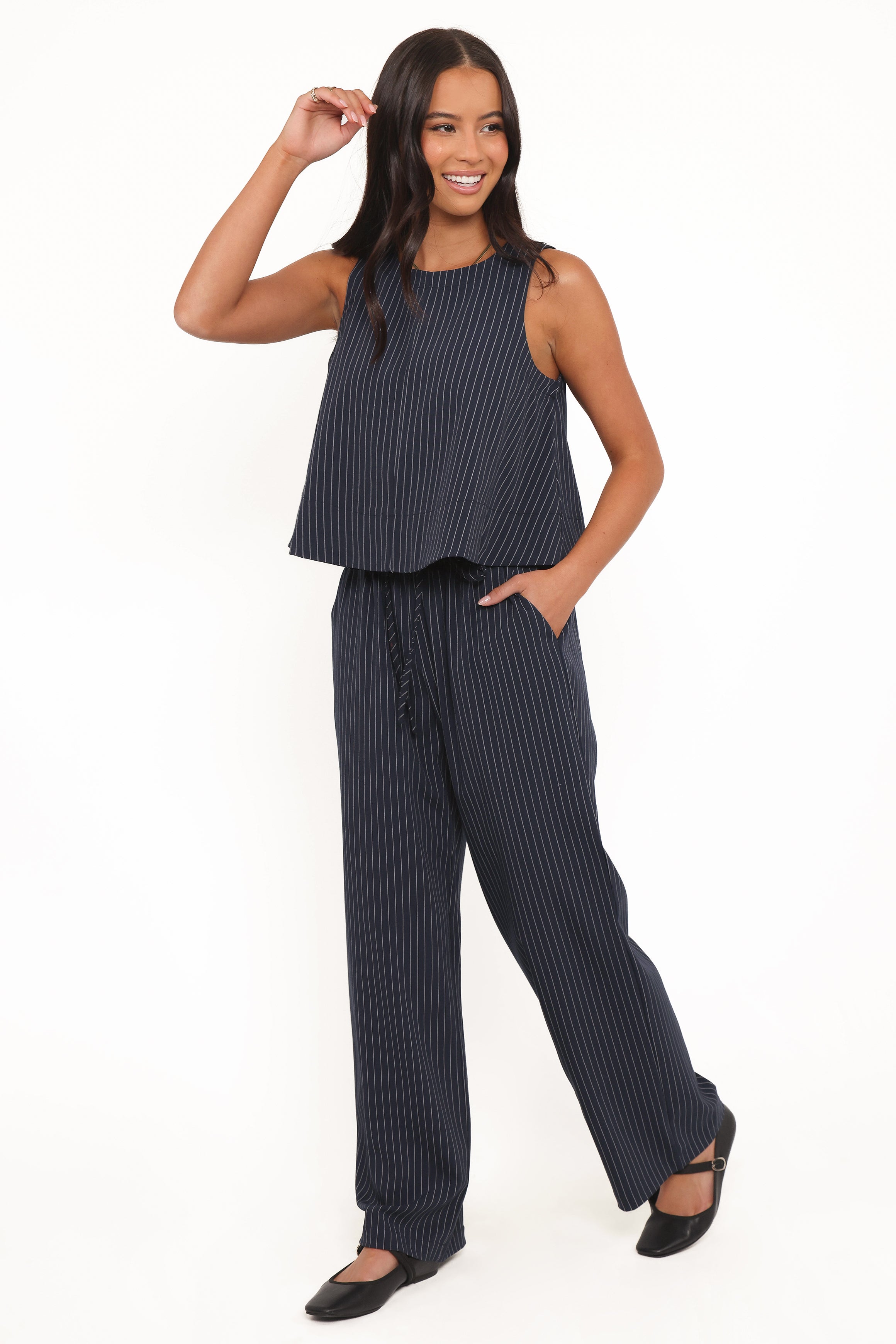 Petal and Pup USA BOTTOMS Elijah Pants - Navy White Stripe