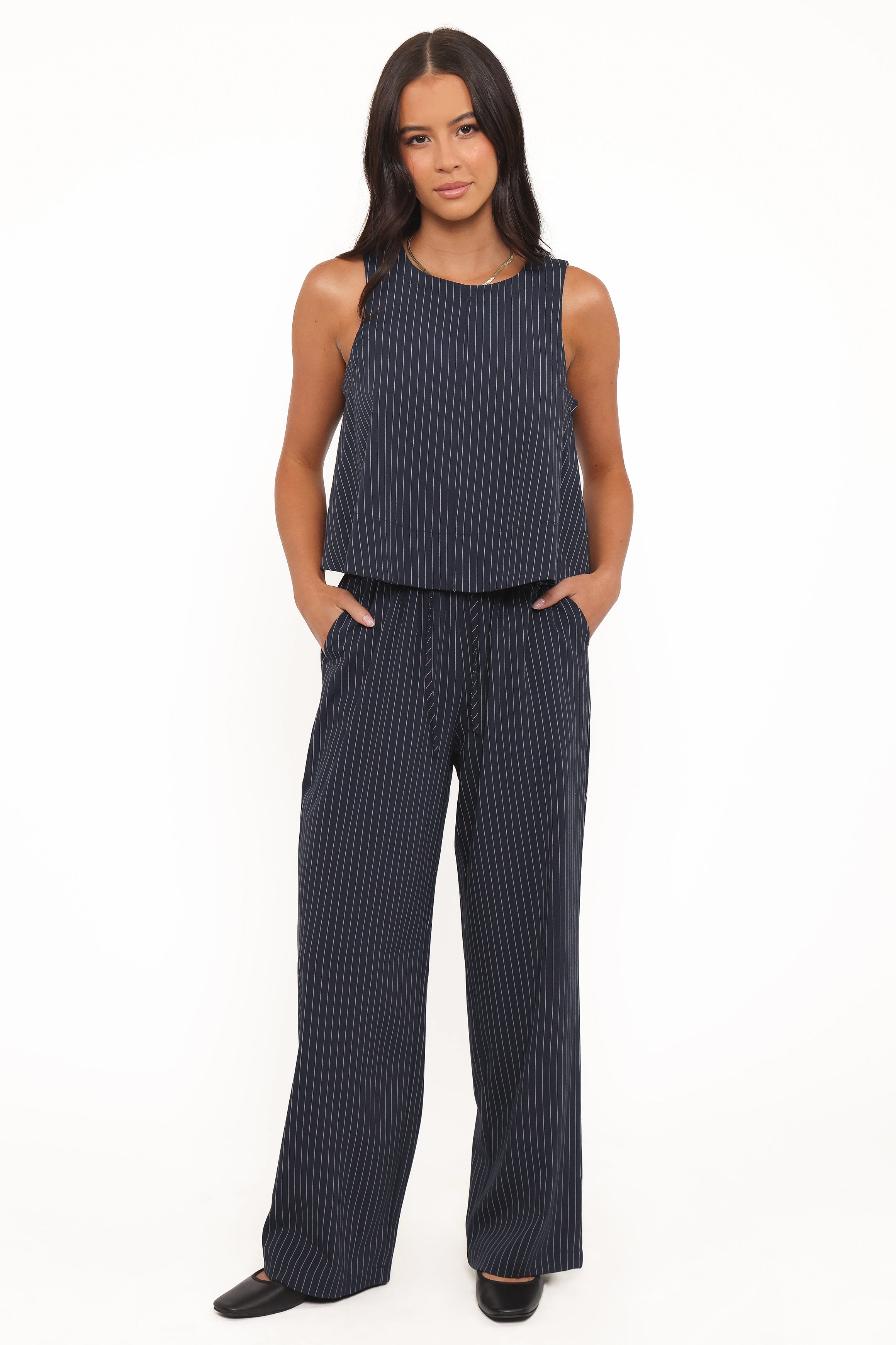 Petal and Pup USA BOTTOMS Elijah Pants - Navy White Stripe