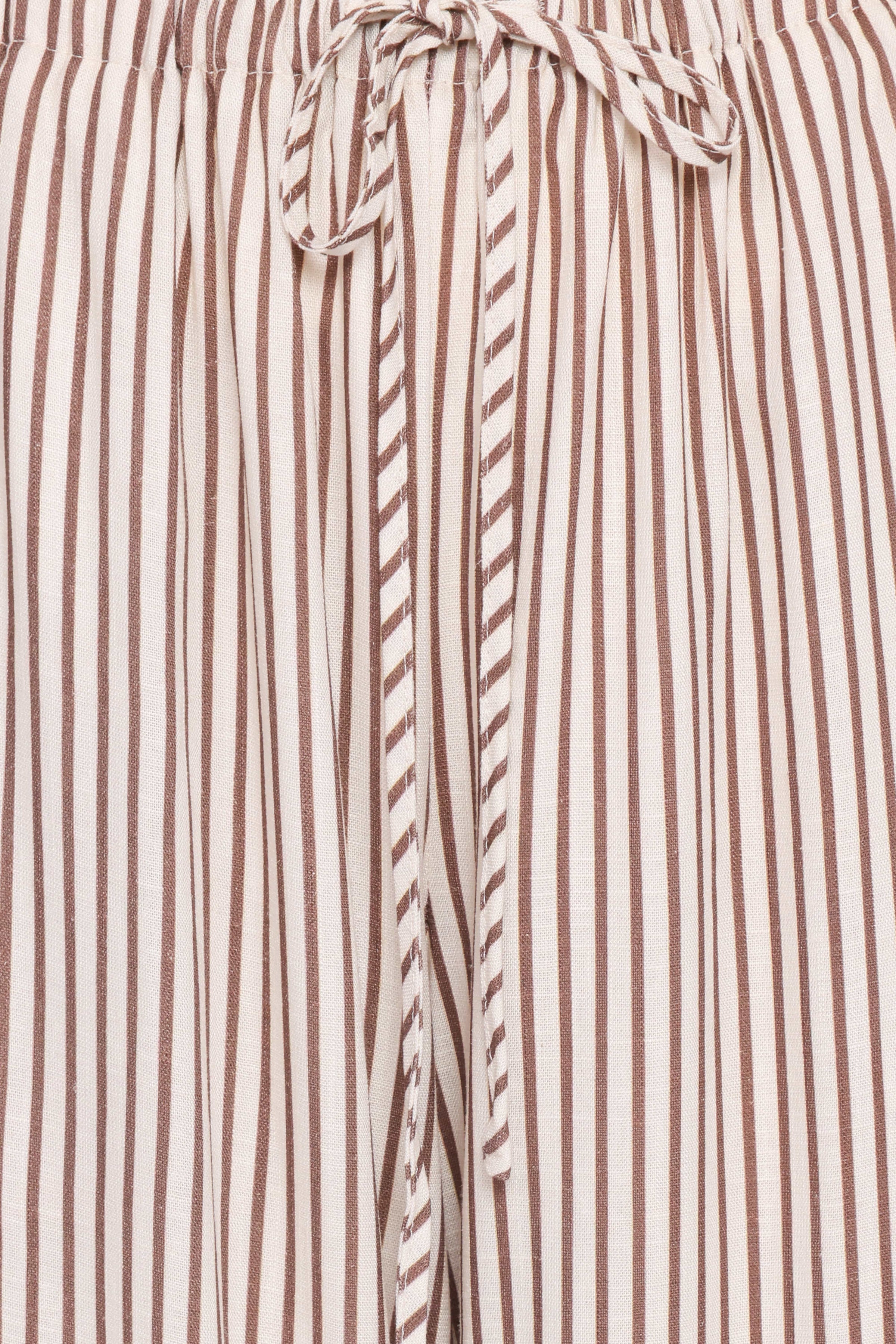 Petal and Pup USA BOTTOMS Elowen Wide Leg Pants - Brown Stripe