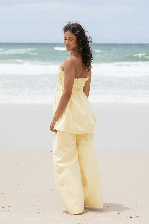 Petal and Pup USA BOTTOMS Ember Cotton Pants - Butter Yellow