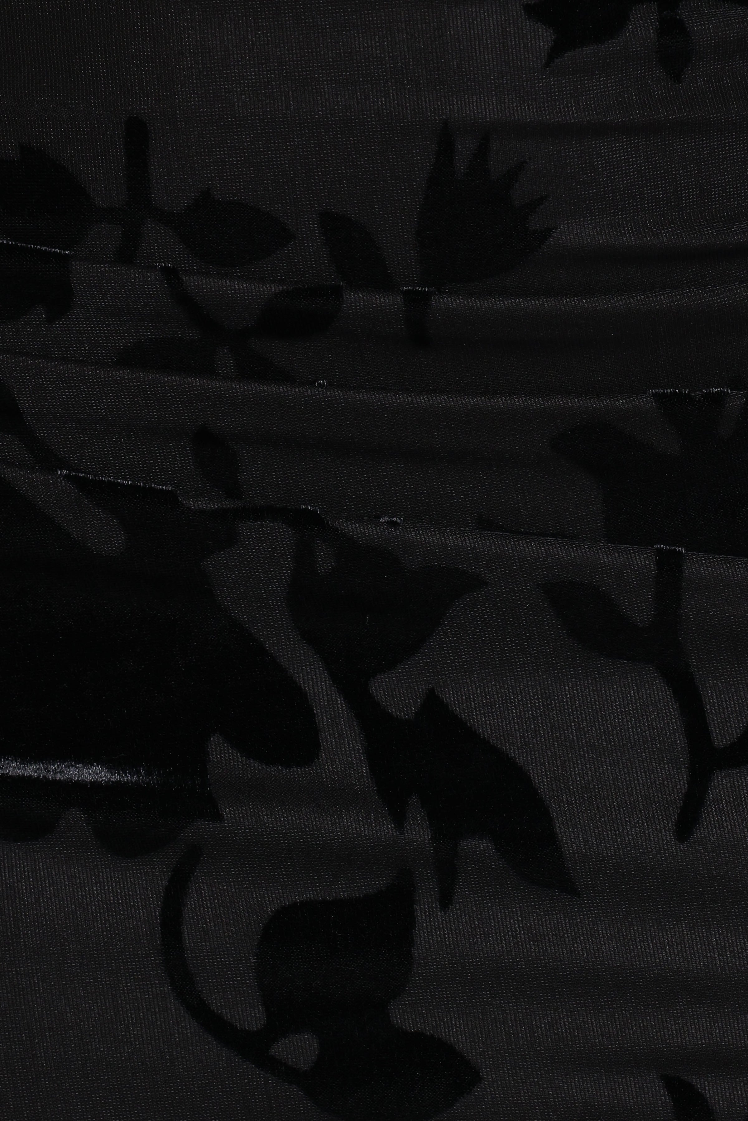 Petal and Pup USA BOTTOMS Emily Burnout Velvet Skirt - Black