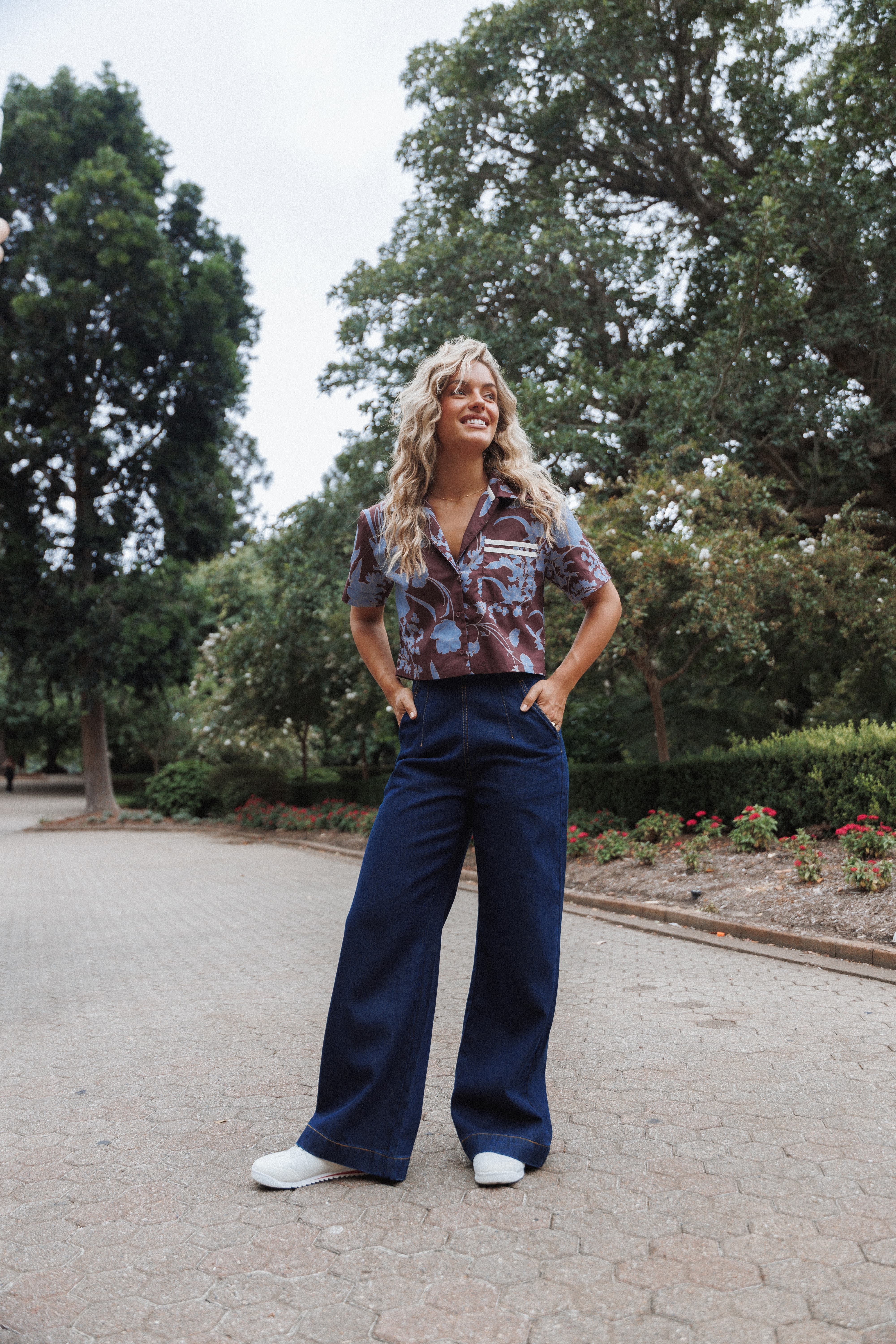 Petal and Pup USA BOTTOMS Evandra Straight Leg Denim Trouser Pant - Indigo