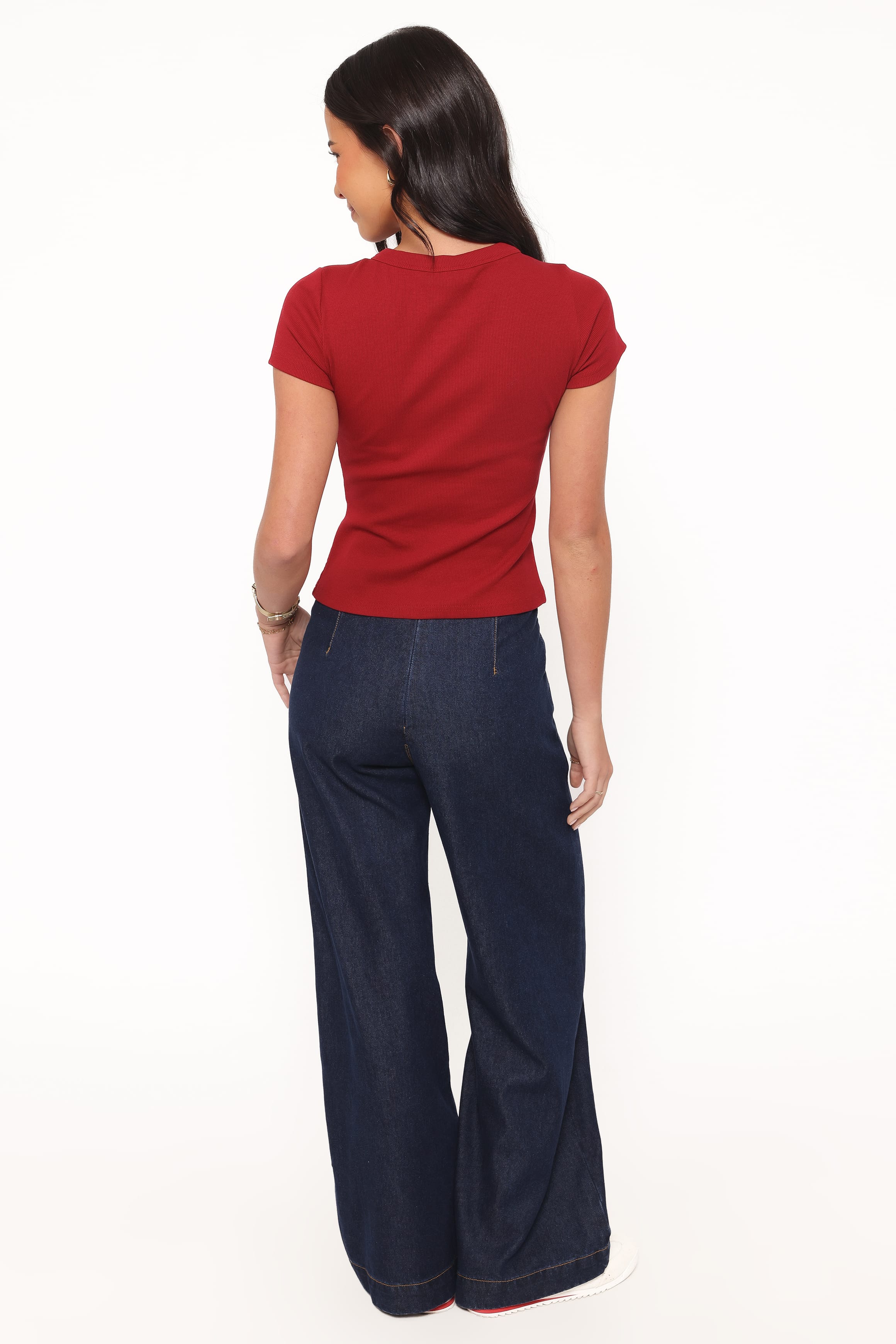 Petal and Pup USA BOTTOMS Evandra Straight Leg Denim Trouser Pant - Indigo