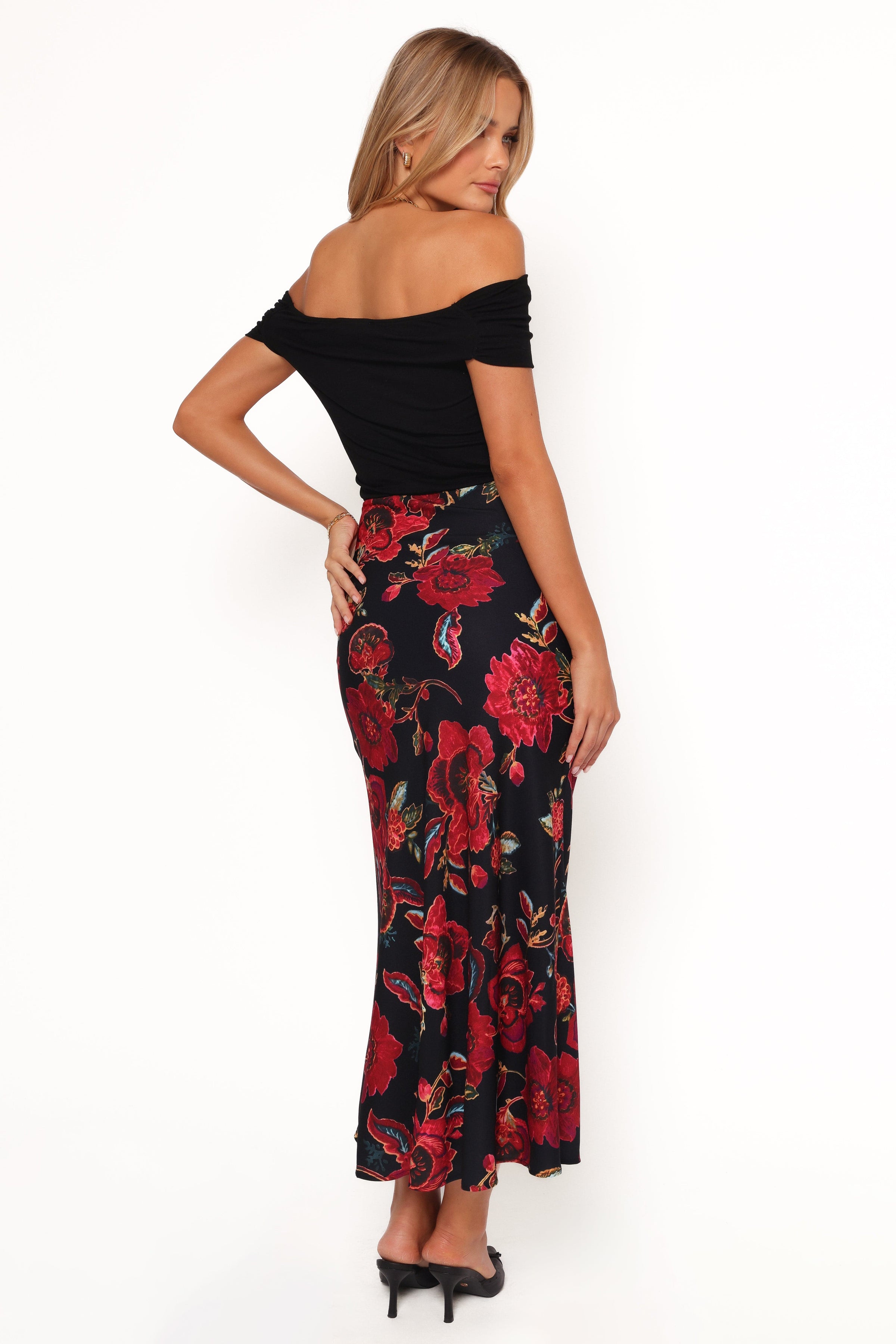 Petal and Pup USA BOTTOMS Evie Maxi Skirt - Black Floral