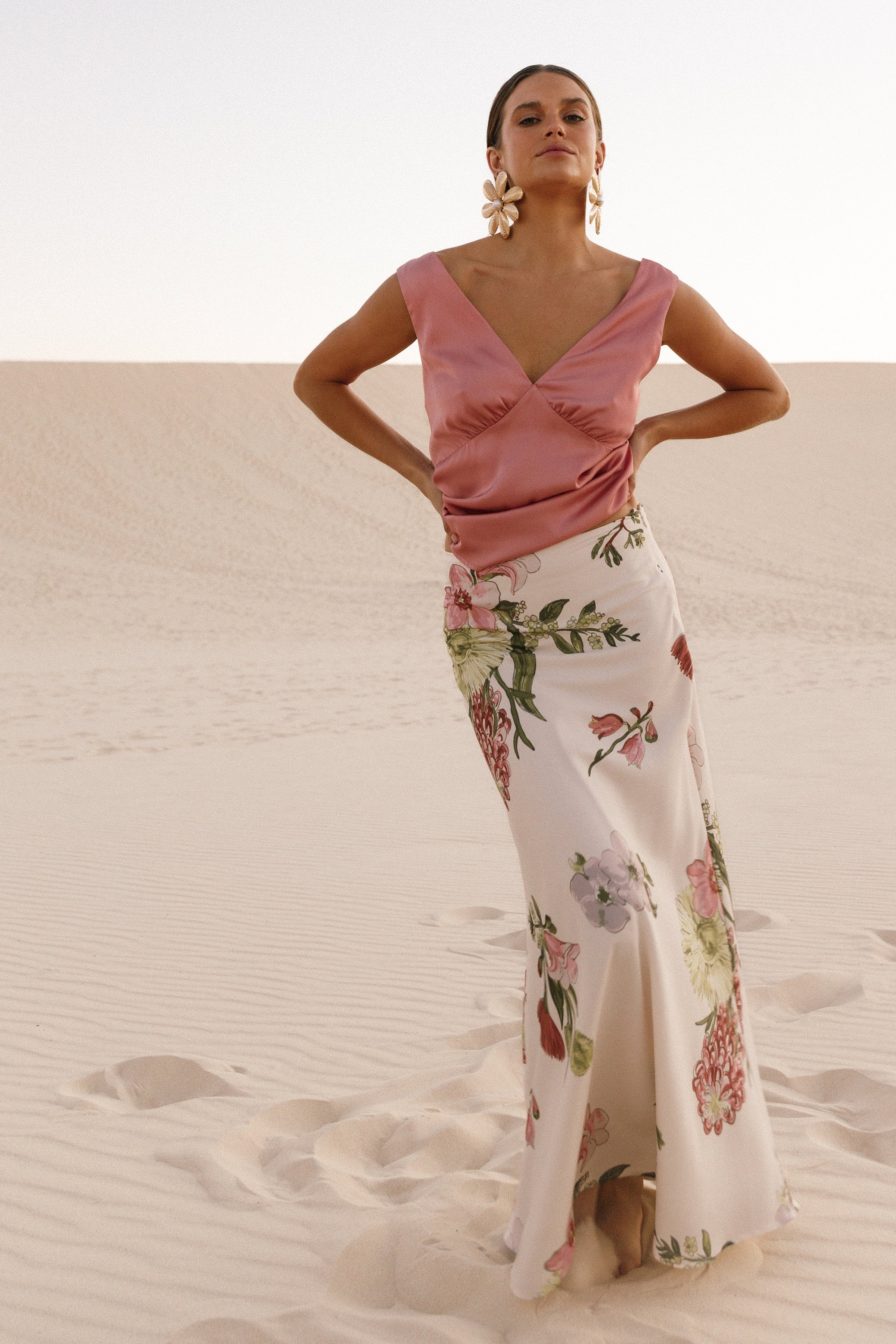 Petal and Pup USA BOTTOMS Evie Maxi Skirt - Native Flora