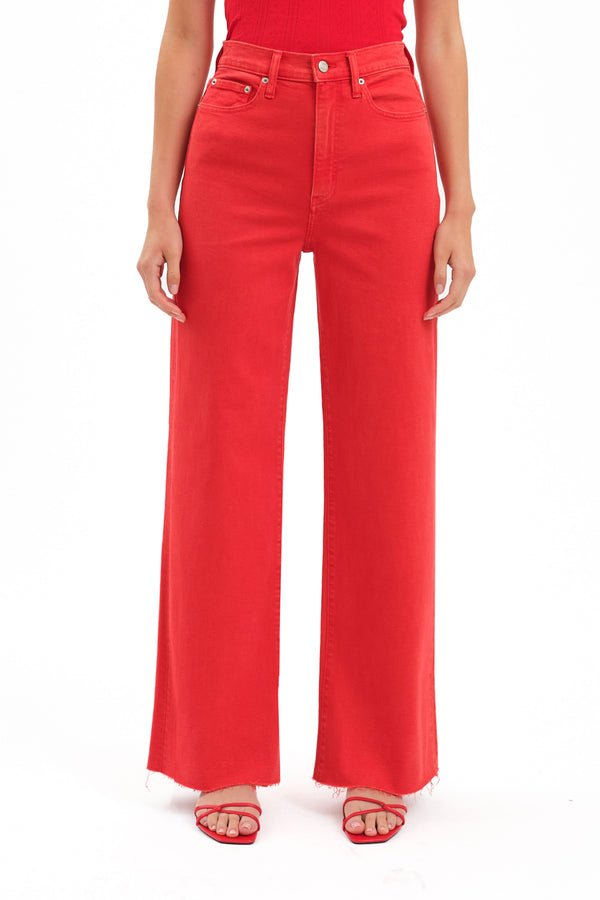 Petal and Pup USA BOTTOMS Far Out Wide Leg Jean - Cherry