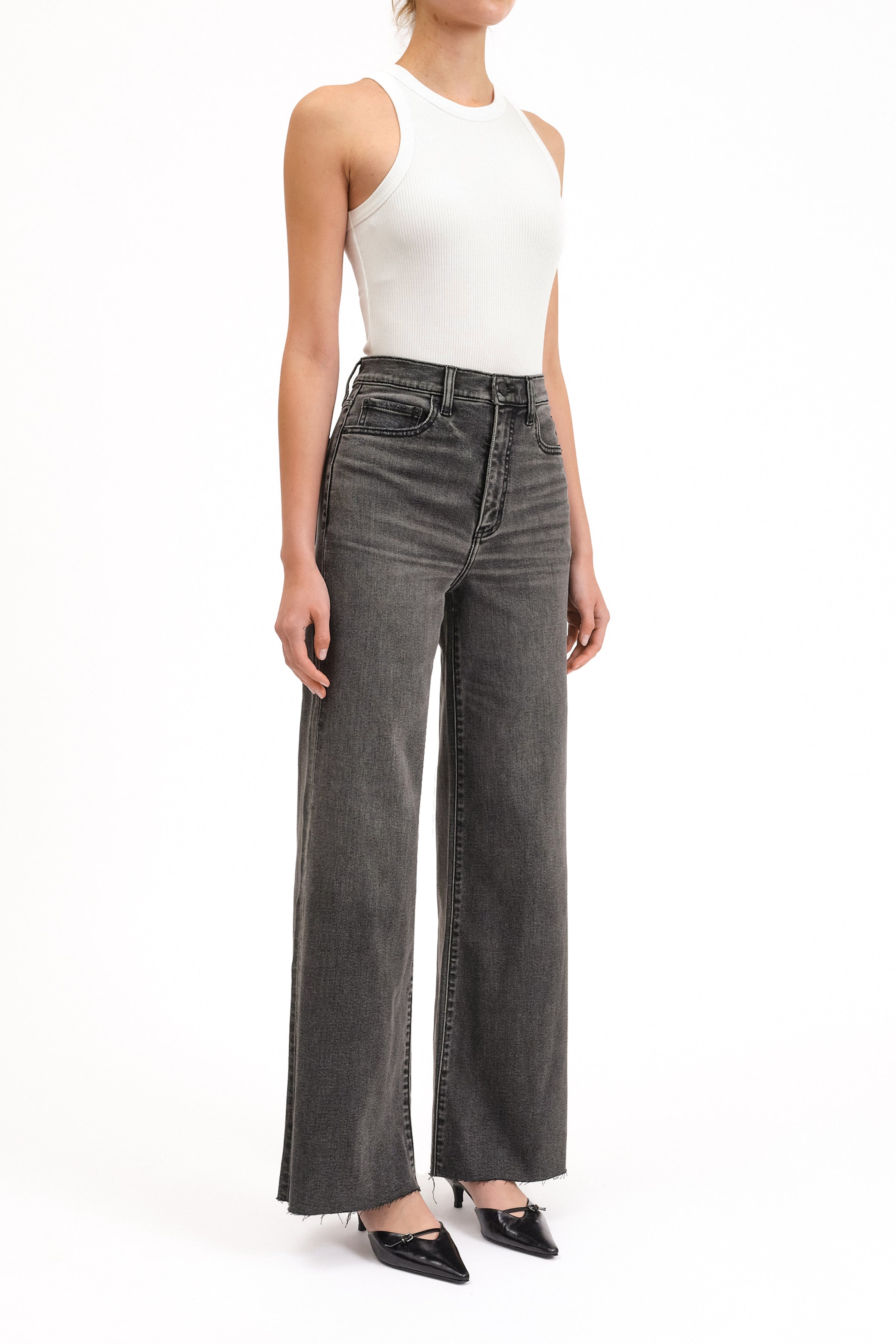 Petal and Pup USA BOTTOMS Far Out Wide Leg Jean - Milky Way