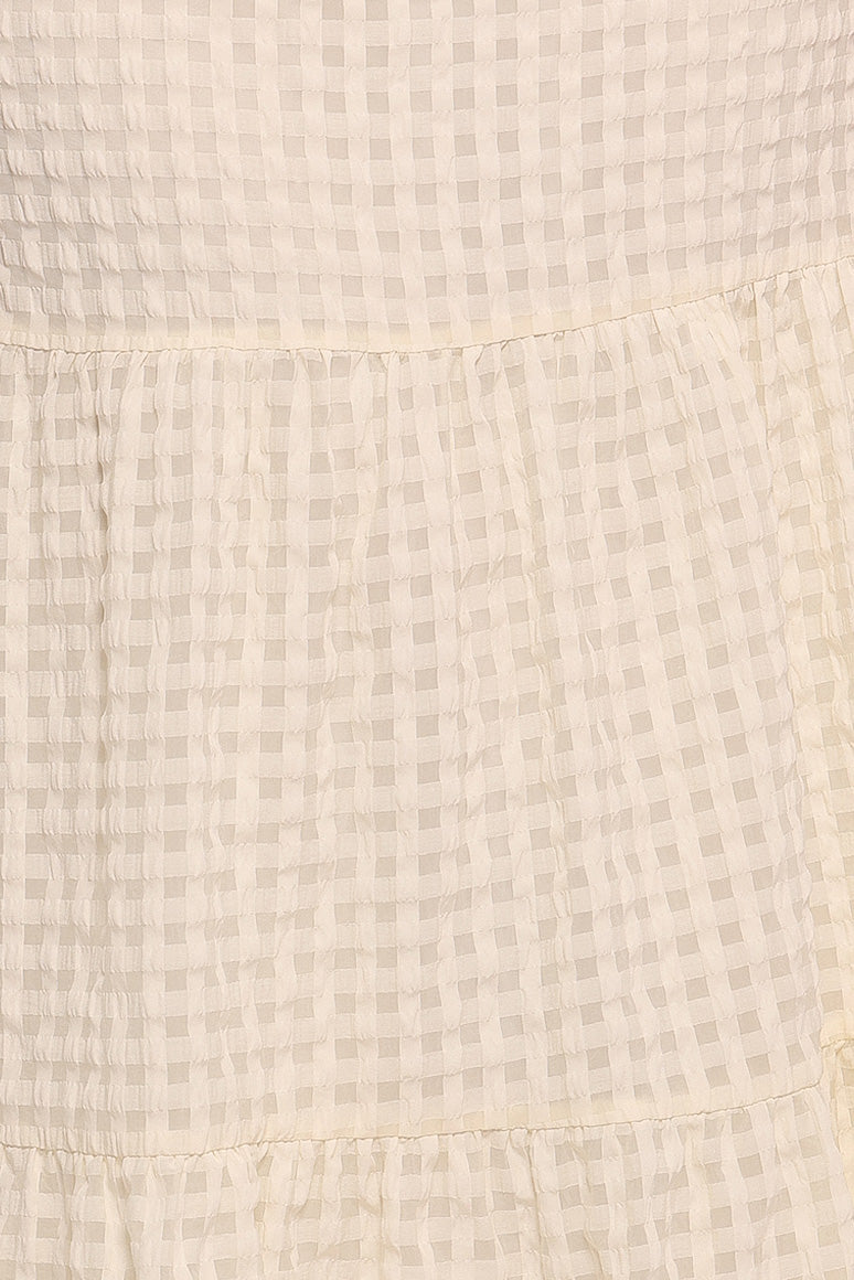 Petal and Pup USA BOTTOMS Farica Gingham Midi Skirt - Cream