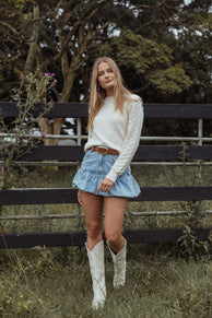 Petal and Pup USA BOTTOMS Fomi Denim Bubble Skirt - Medium Denim