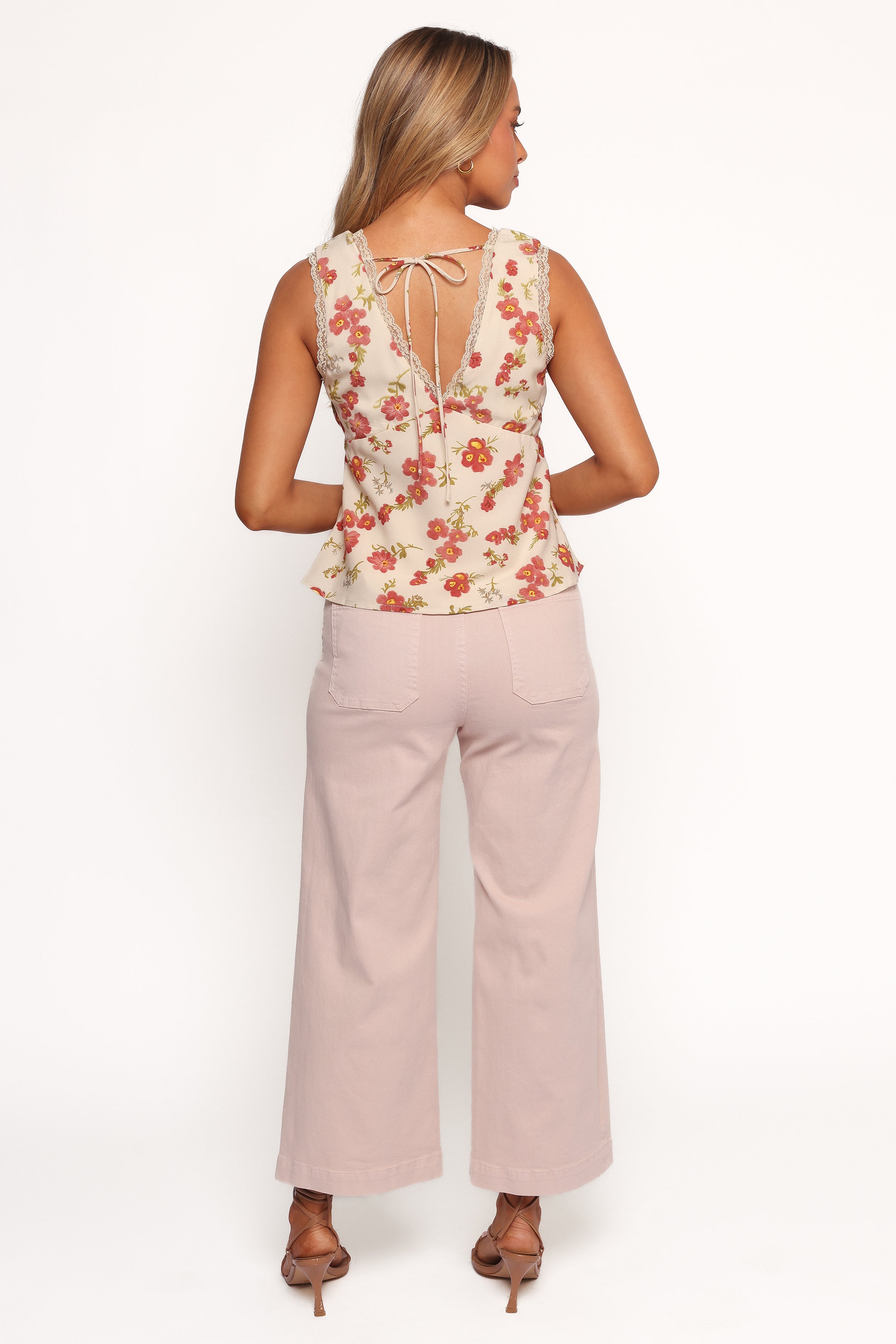 Petal and Pup USA BOTTOMS Gemma Cropped Wide Leg Jeans - Sepia Rose