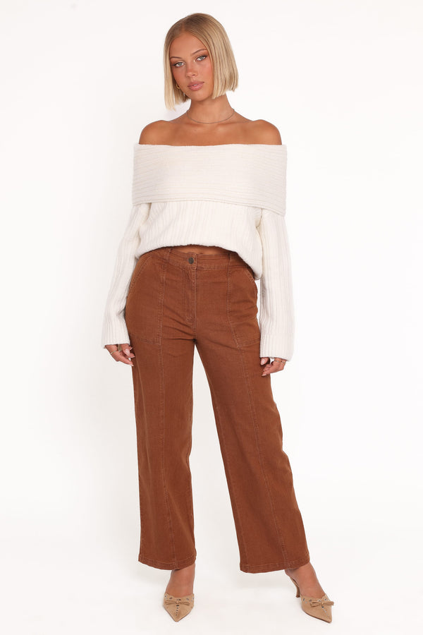 Petal and Pup USA BOTTOMS Hayes Wide Leg Pant - Mocha Brown