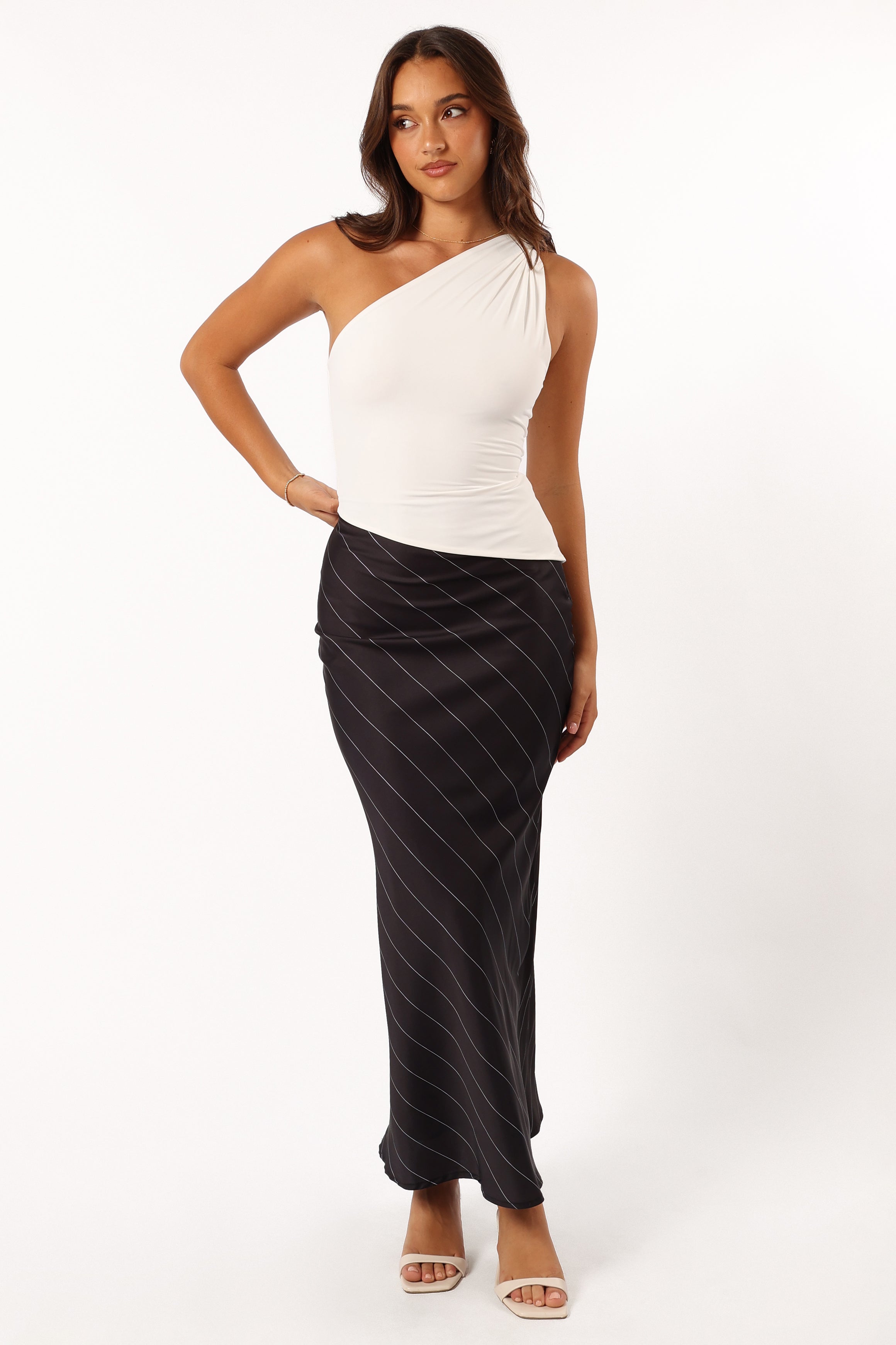 Heidi Stripe Slip Skirt - Black White Stripe | Petal & Pup USA