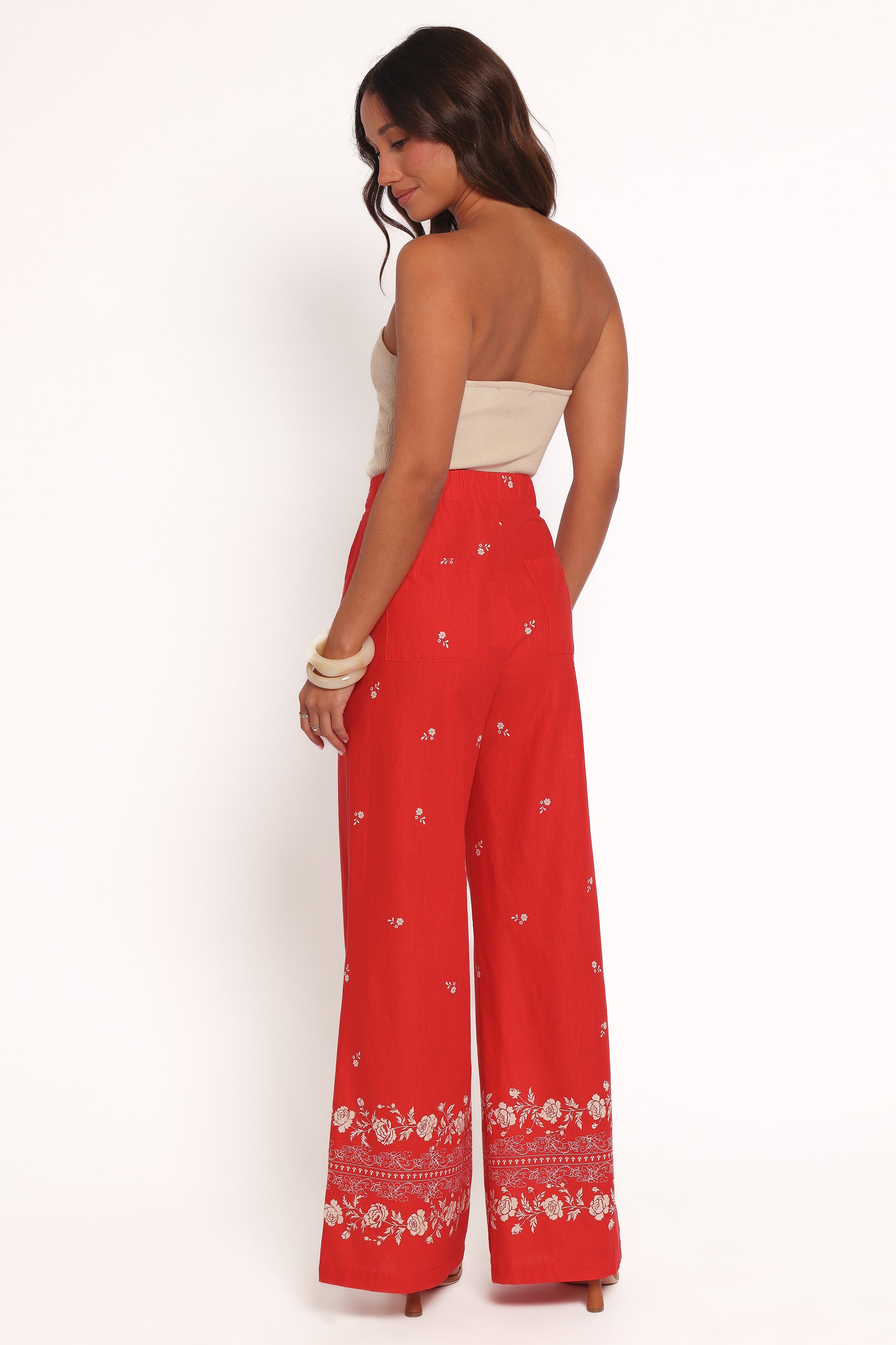 Petal and Pup USA BOTTOMS Ilara Pant - Red Floral