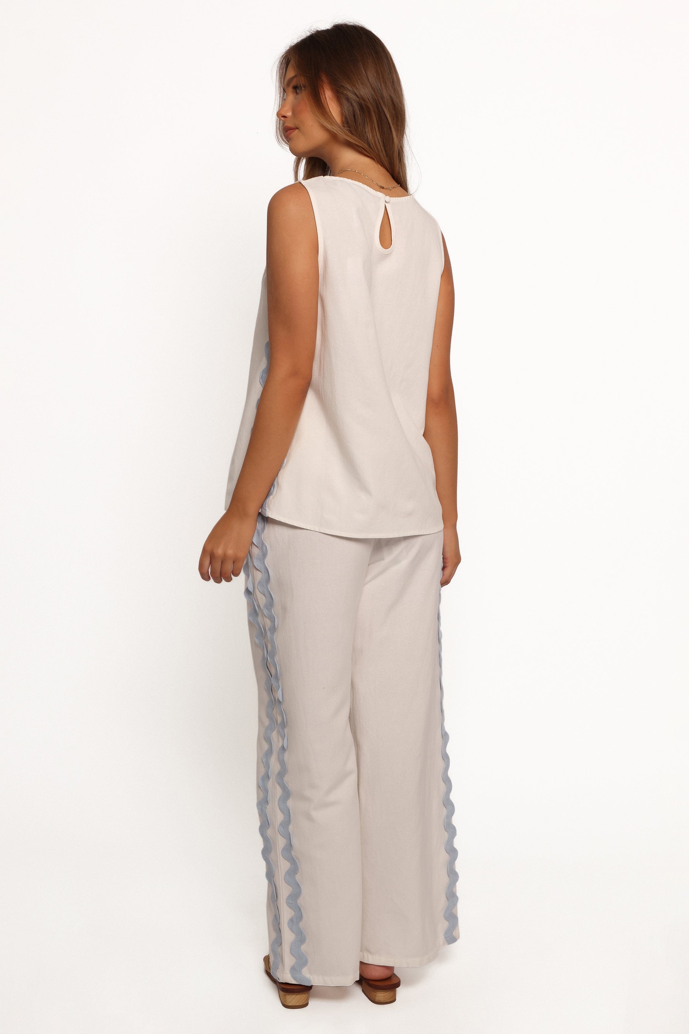 Petal and Pup USA BOTTOMS Jasinta Pants - Cream Blue (Hold For Amazon)