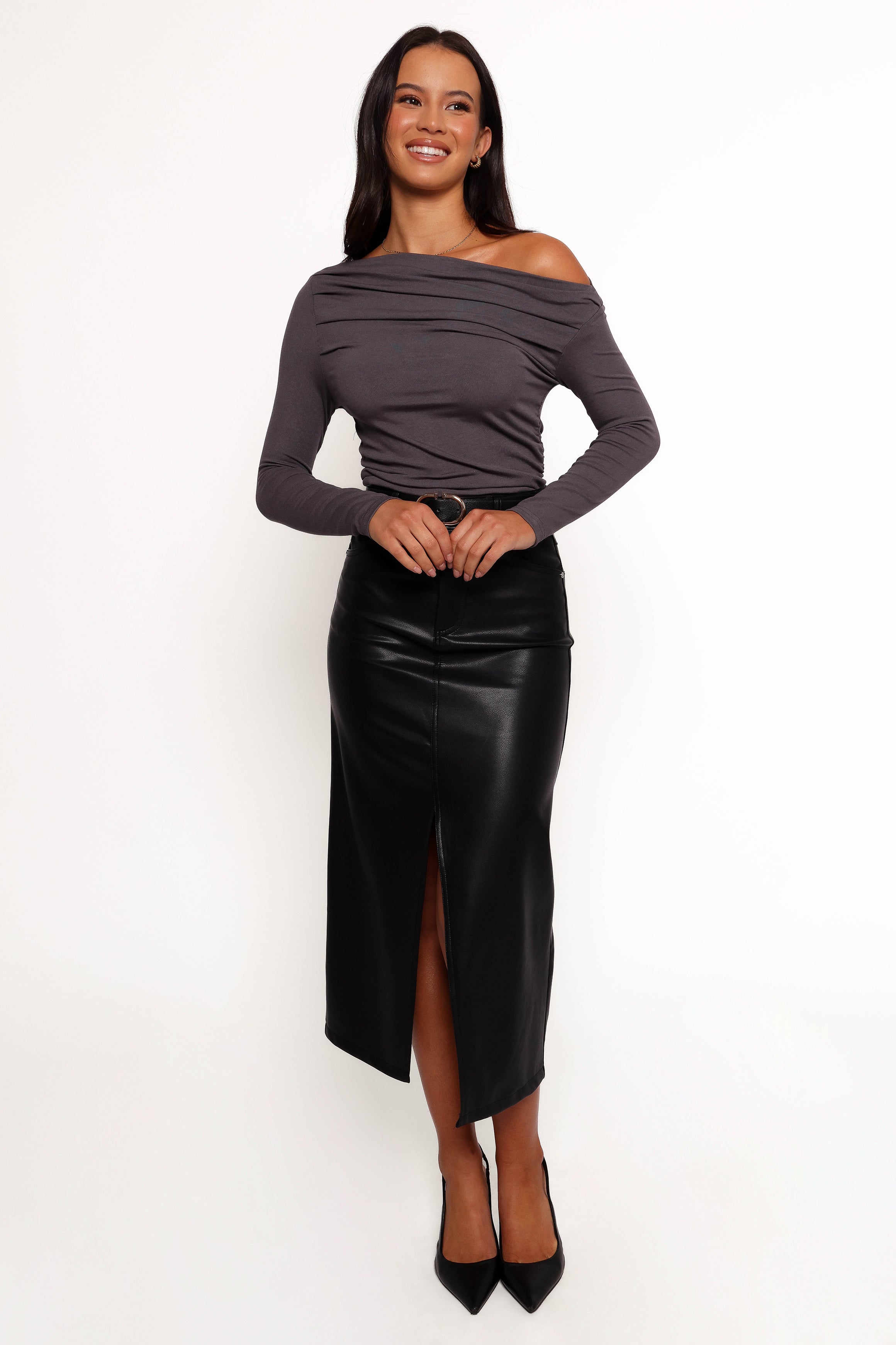 Petal and Pup USA BOTTOMS Jasmyn Midi Skirt - Black