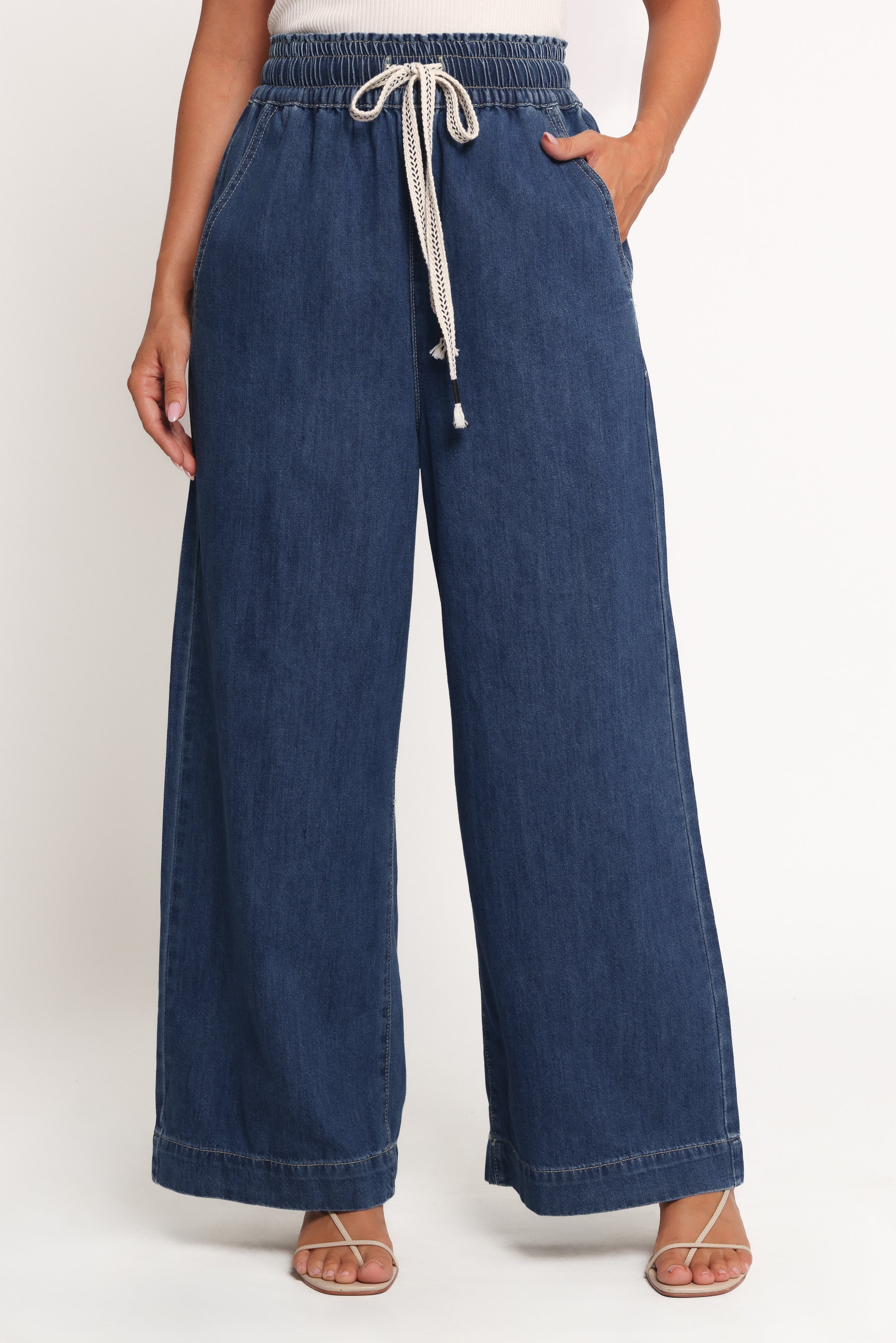 Petal and Pup USA BOTTOMS Jenni Wide Leg Pant - Denim