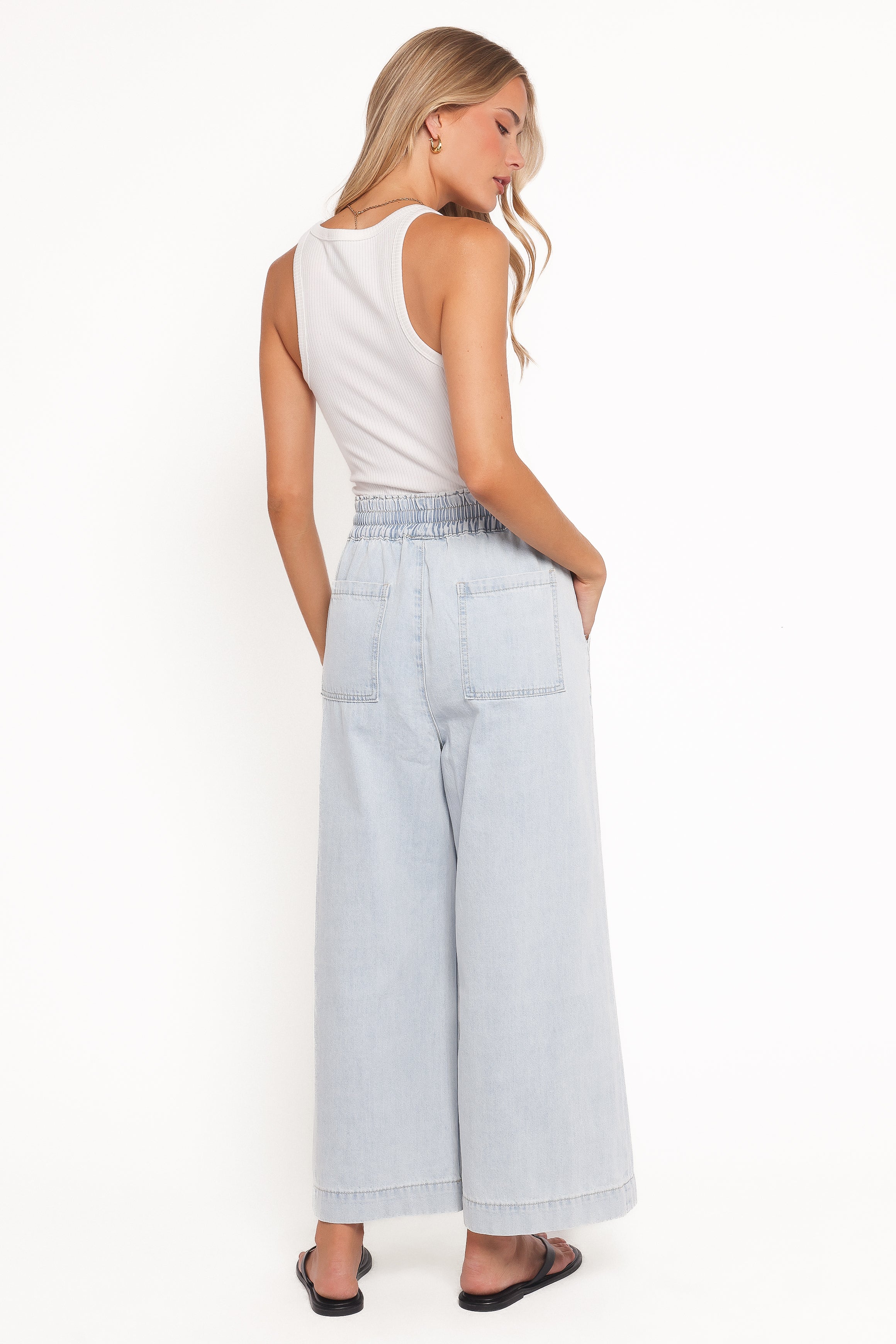 Petal and Pup USA BOTTOMS Jenni Wide Leg Pant - Light Wash