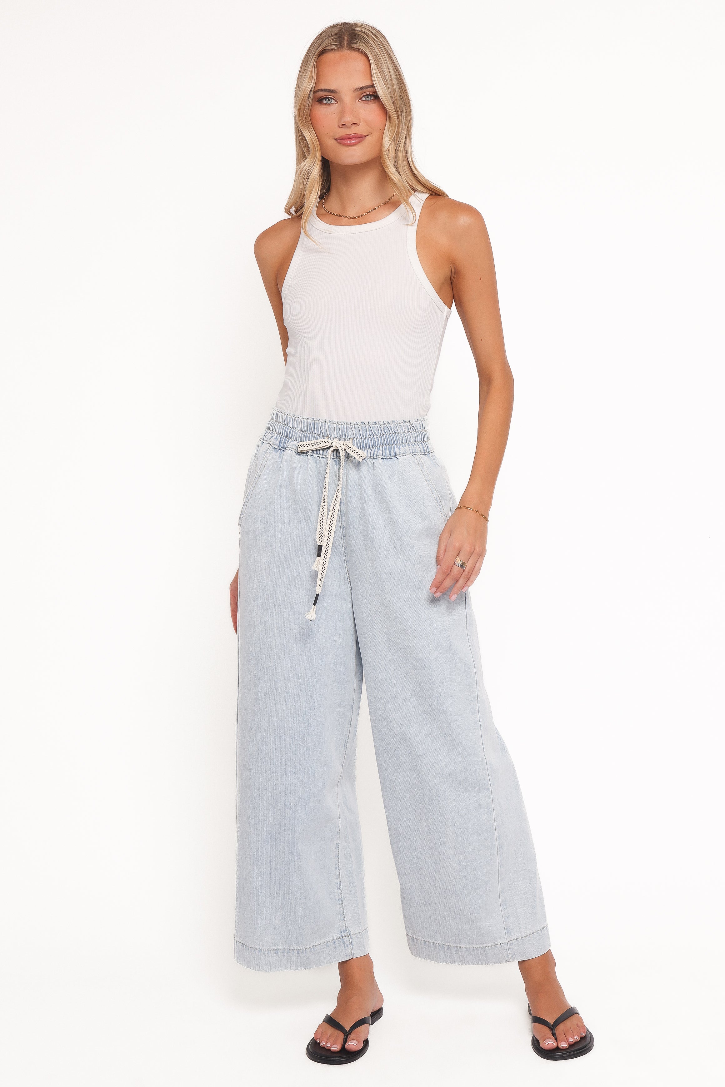 Petal and Pup USA BOTTOMS Jenni Wide Leg Pant - Light Wash