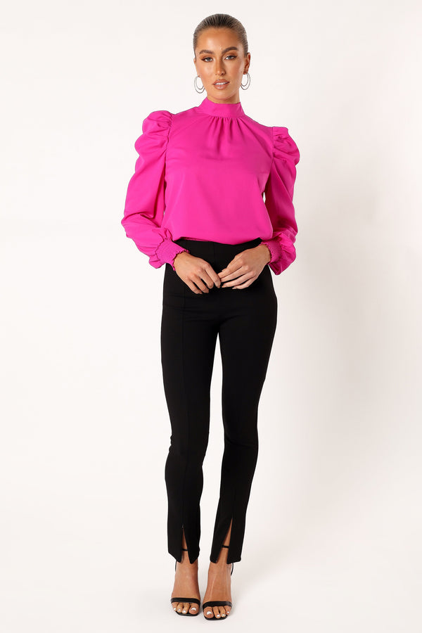 Petal and Pup USA BOTTOMS Jenny Puff Sleeve Blouse - Magenta