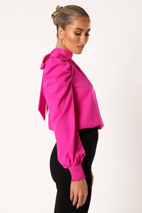 Petal and Pup USA BOTTOMS Jenny Puff Sleeve Blouse - Magenta