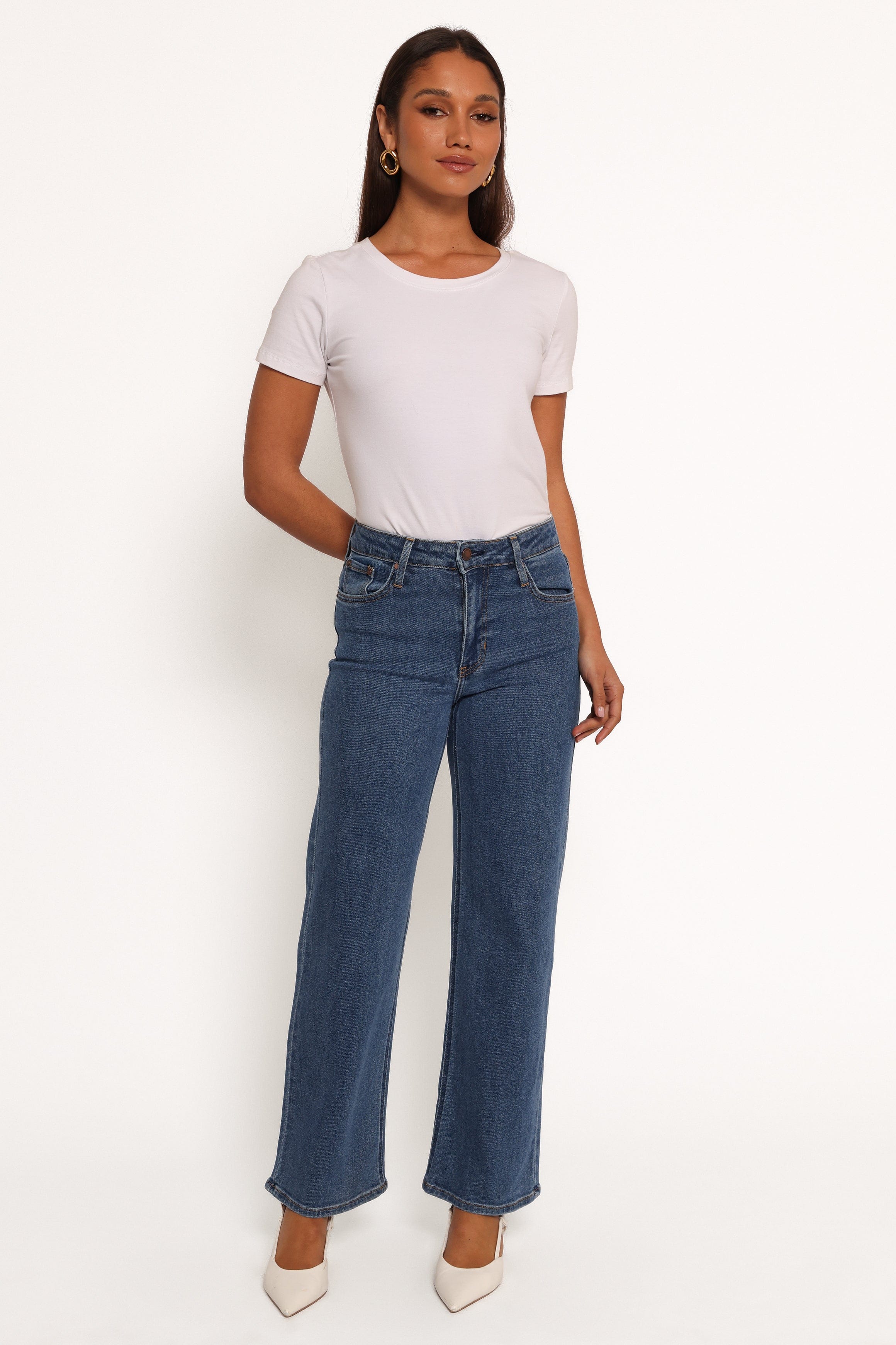 Petal and Pup USA BOTTOMS Just Black Uncut Straight Leg Jean - Dark Denim