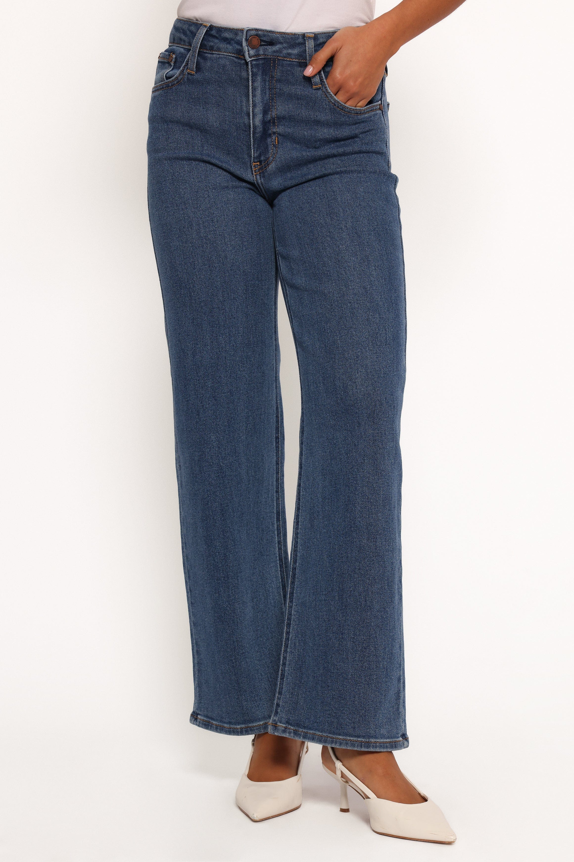 Petal and Pup USA BOTTOMS Just Black Uncut Straight Leg Jean - Dark Denim