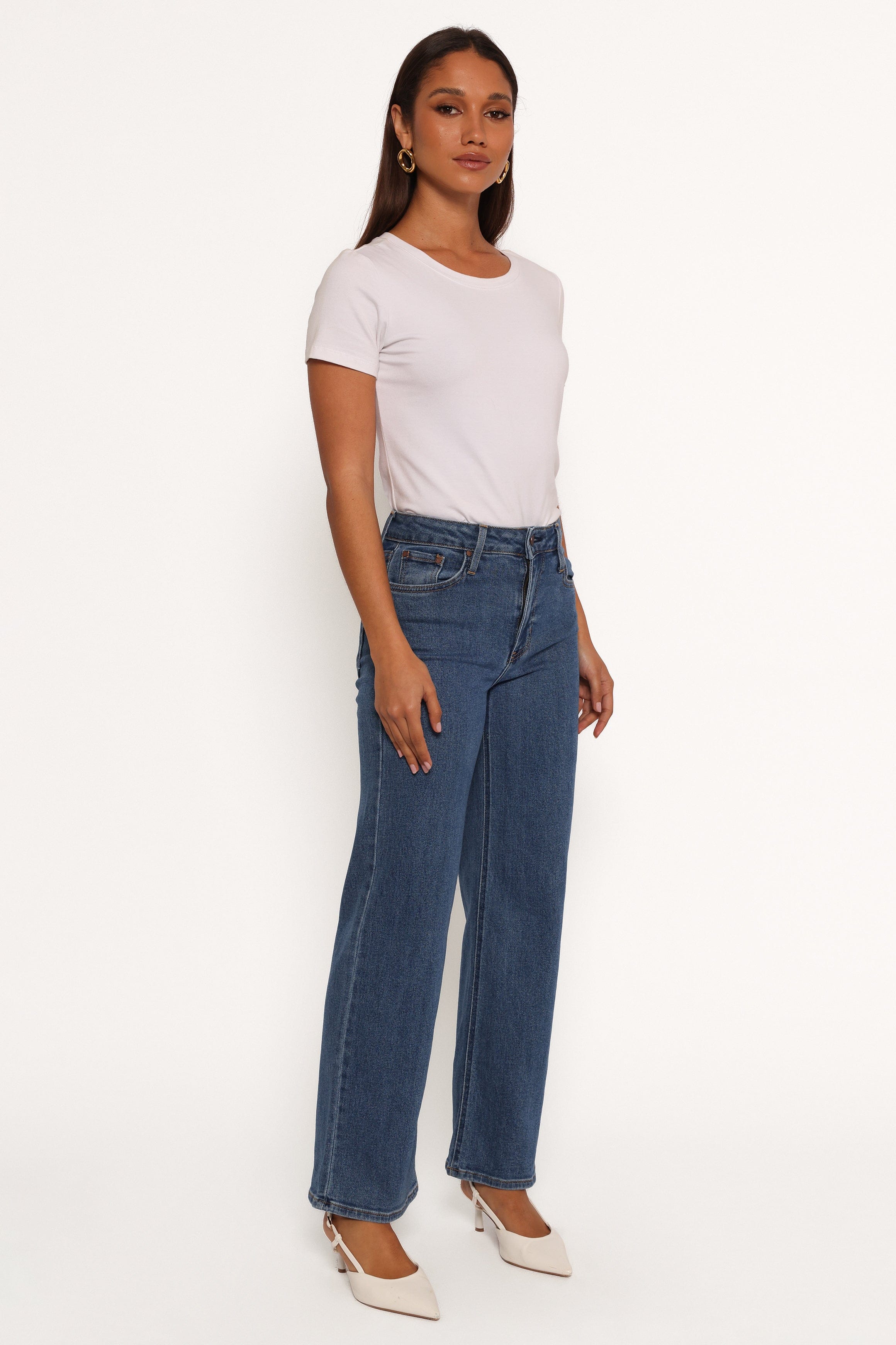 Petal and Pup USA BOTTOMS Just Black Uncut Straight Leg Jean - Dark Denim