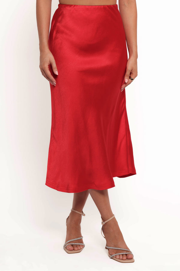 Petal and Pup USA BOTTOMS Karla Midi Skirt - Red