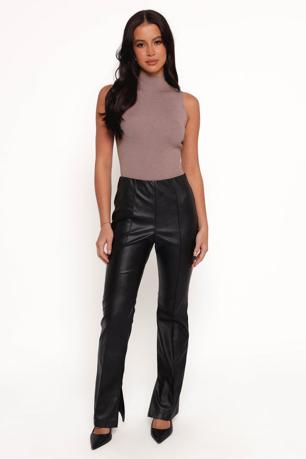 Petal and Pup USA BOTTOMS Kathi Faux Leather Pant - Black