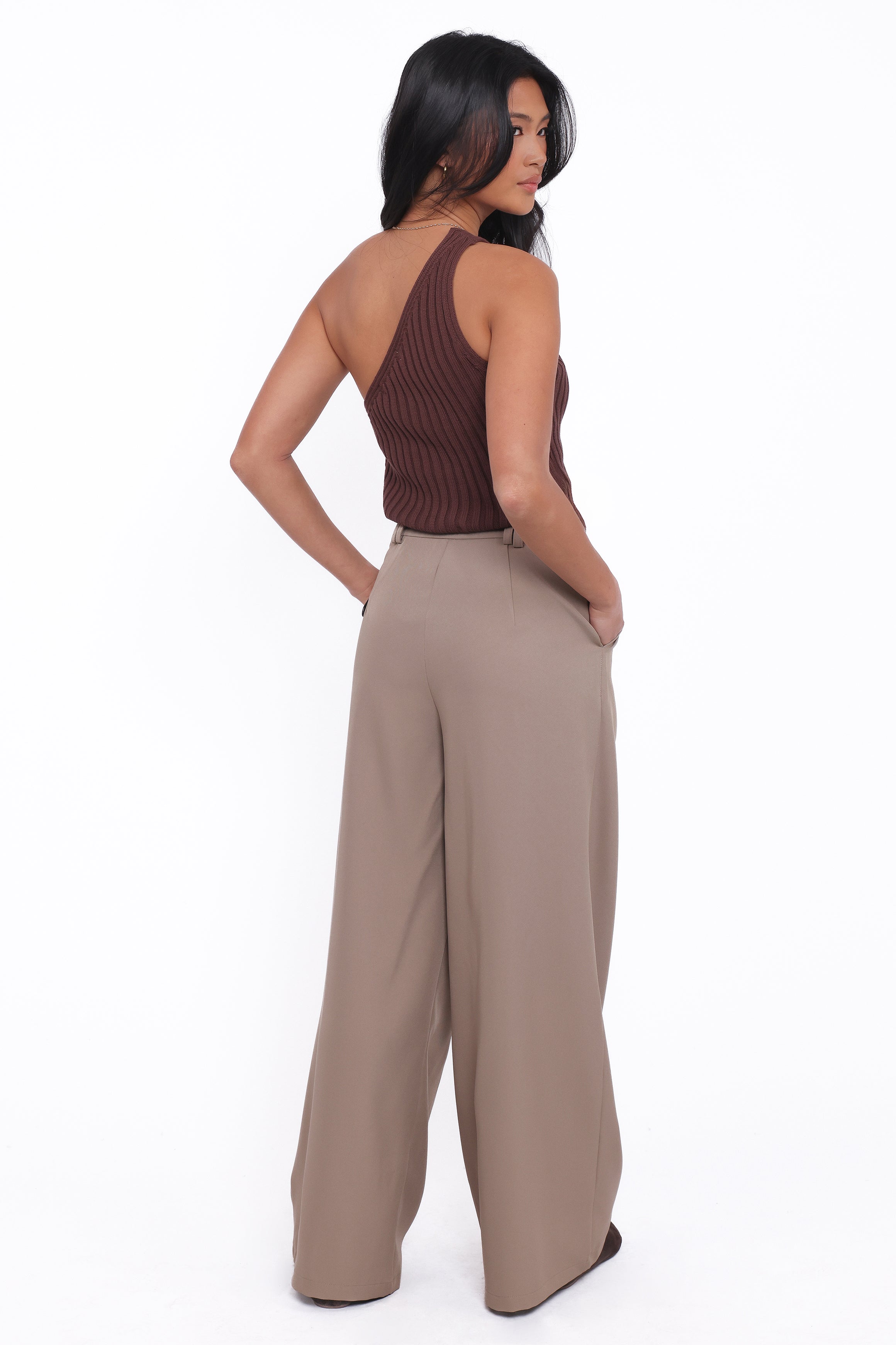 Petal and Pup USA BOTTOMS Kathryn Wide Leg Pant - Beige