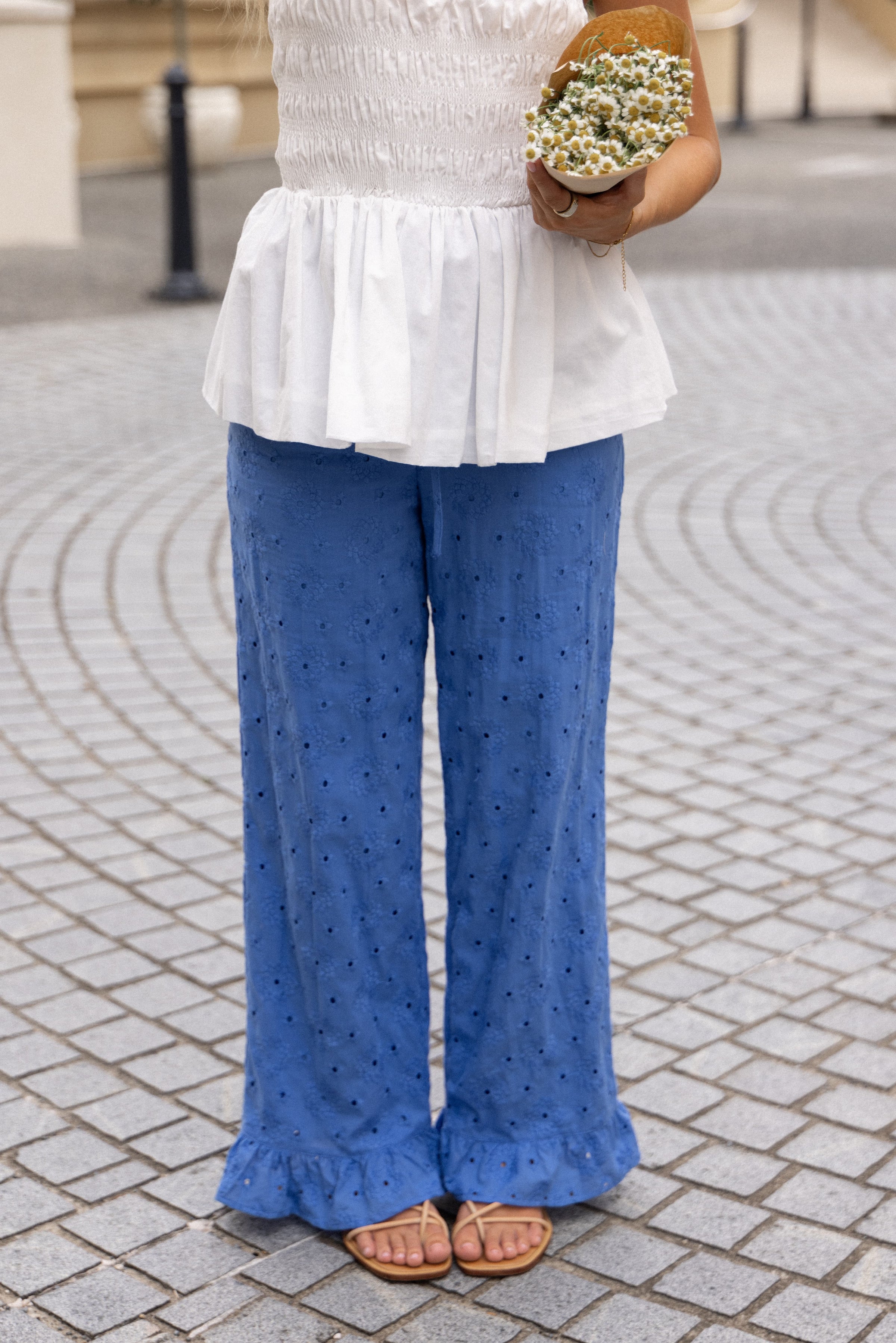 Petal and Pup USA BOTTOMS Katya Embroidered Pants - Cobalt (Hold for Amazon)