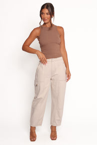 Petal and Pup USA BOTTOMS Kiah Cargo Pant - Ecru