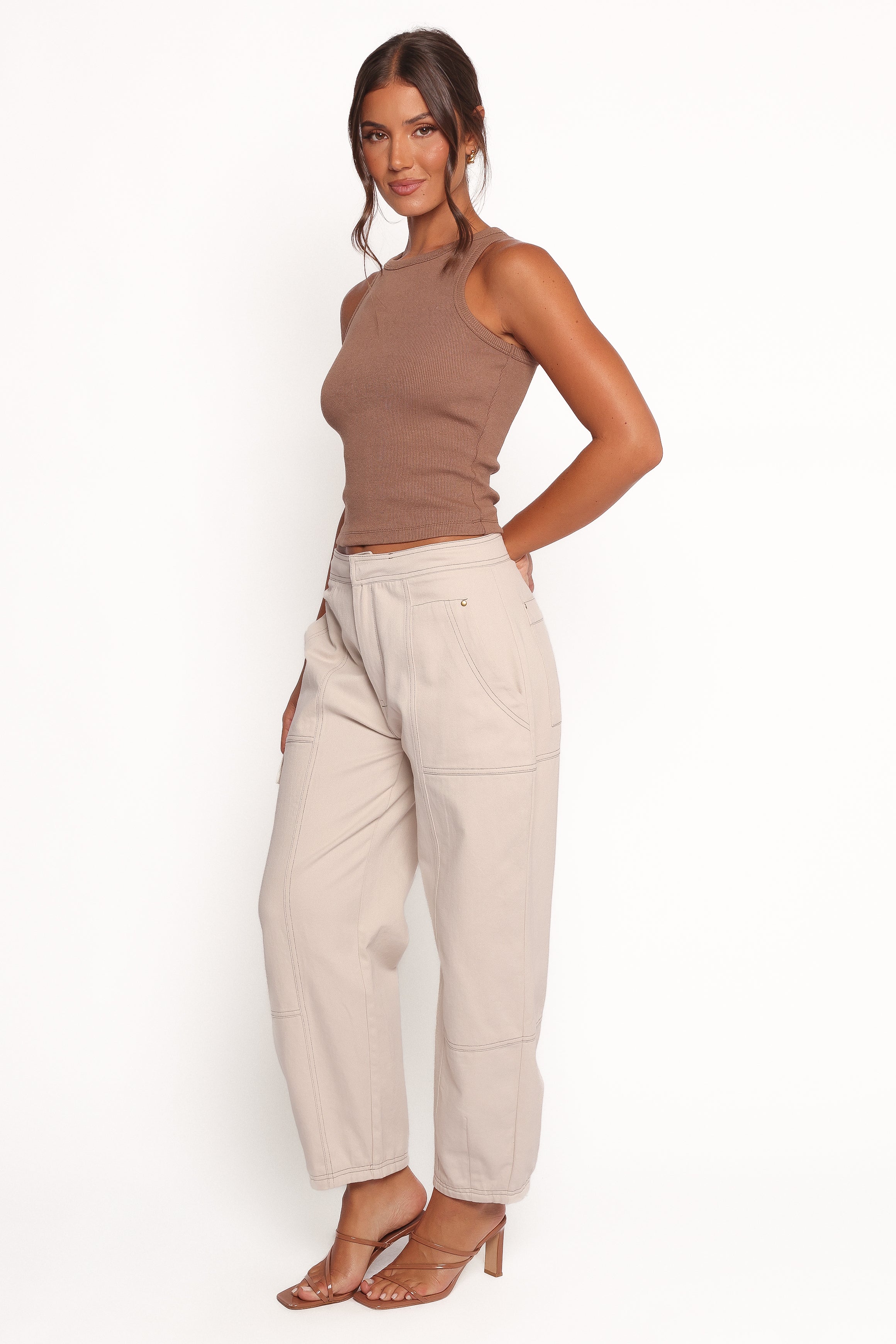 Petal and Pup USA BOTTOMS Kiah Cargo Pant - Ecru