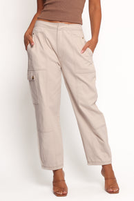 Petal and Pup USA BOTTOMS Kiah Cargo Pant - Ecru