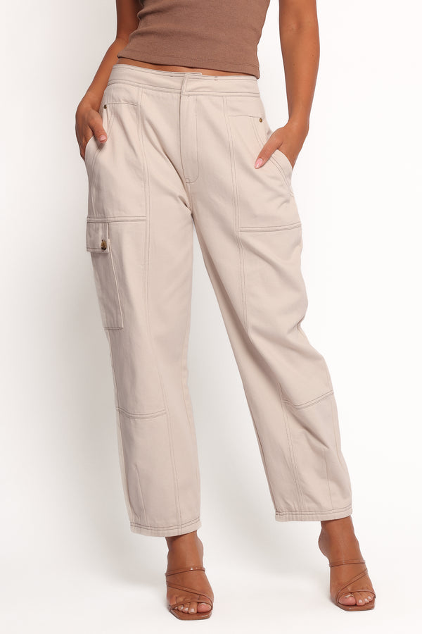 Petal and Pup USA BOTTOMS Kiah Cargo Pant - Ecru