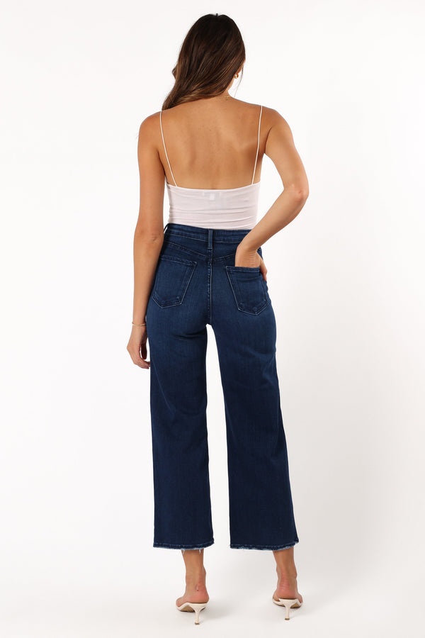 Petal and Pup USA BOTTOMS Kinsley High Rise Wide Leg Jean - Dark Denim