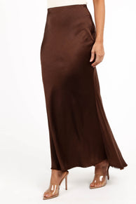 Petal and Pup USA BOTTOMS Kora Midi Skirt - Brown
