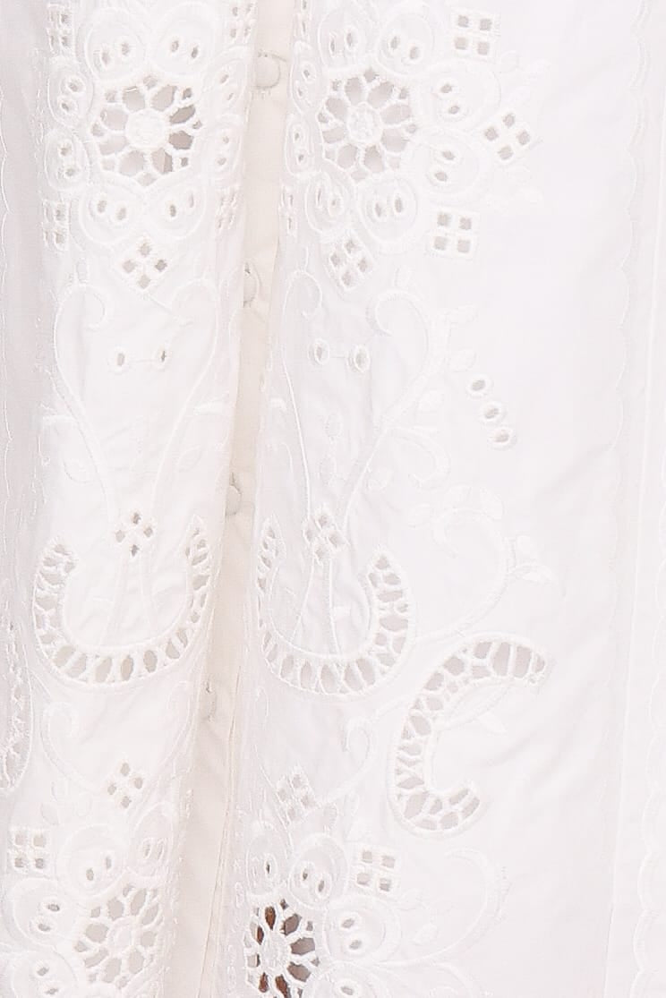 Petal and Pup USA BOTTOMS Kye Midi Skirt - White Broderie
