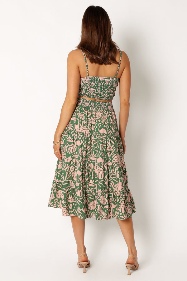 Petal and Pup USA BOTTOMS Lani Midi Skirt - Green