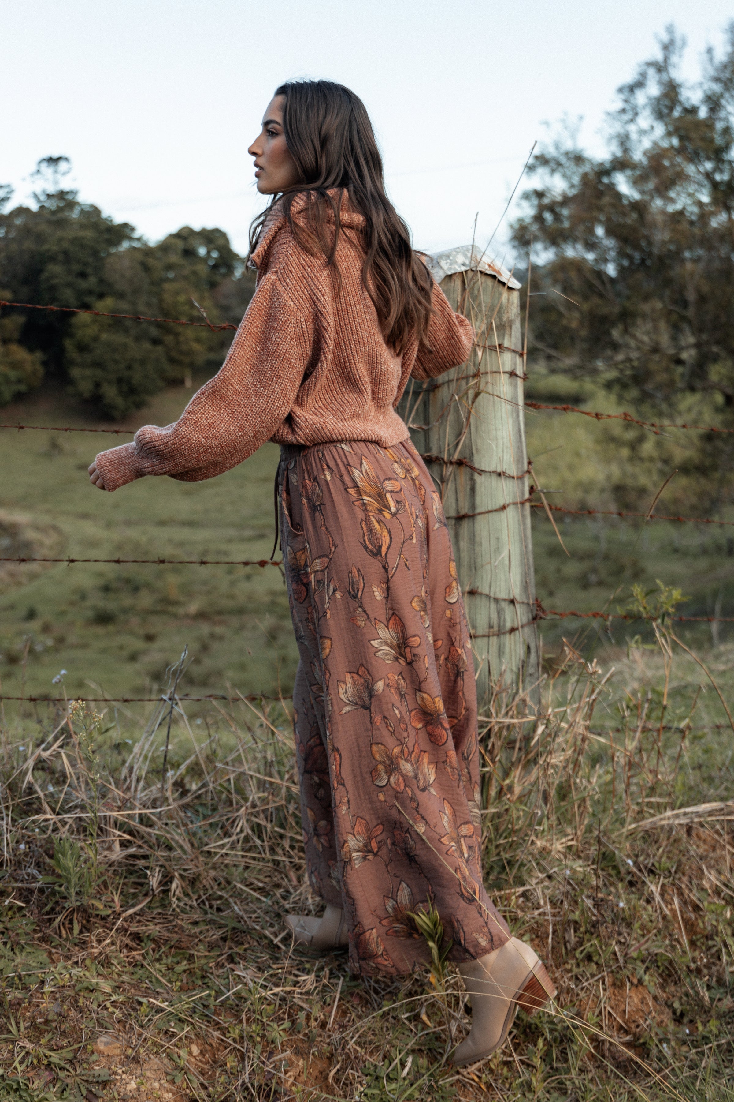 Petal and Pup USA BOTTOMS Larson Pant - Brown Floral