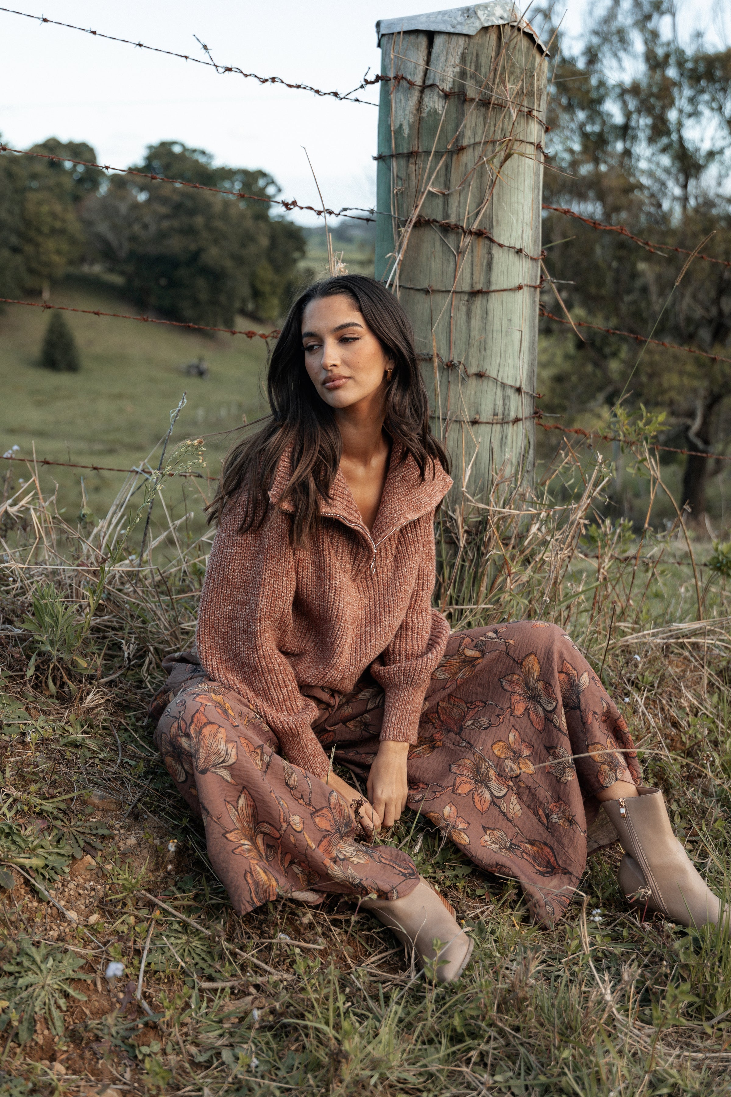 Petal and Pup USA BOTTOMS Larson Pant - Brown Floral