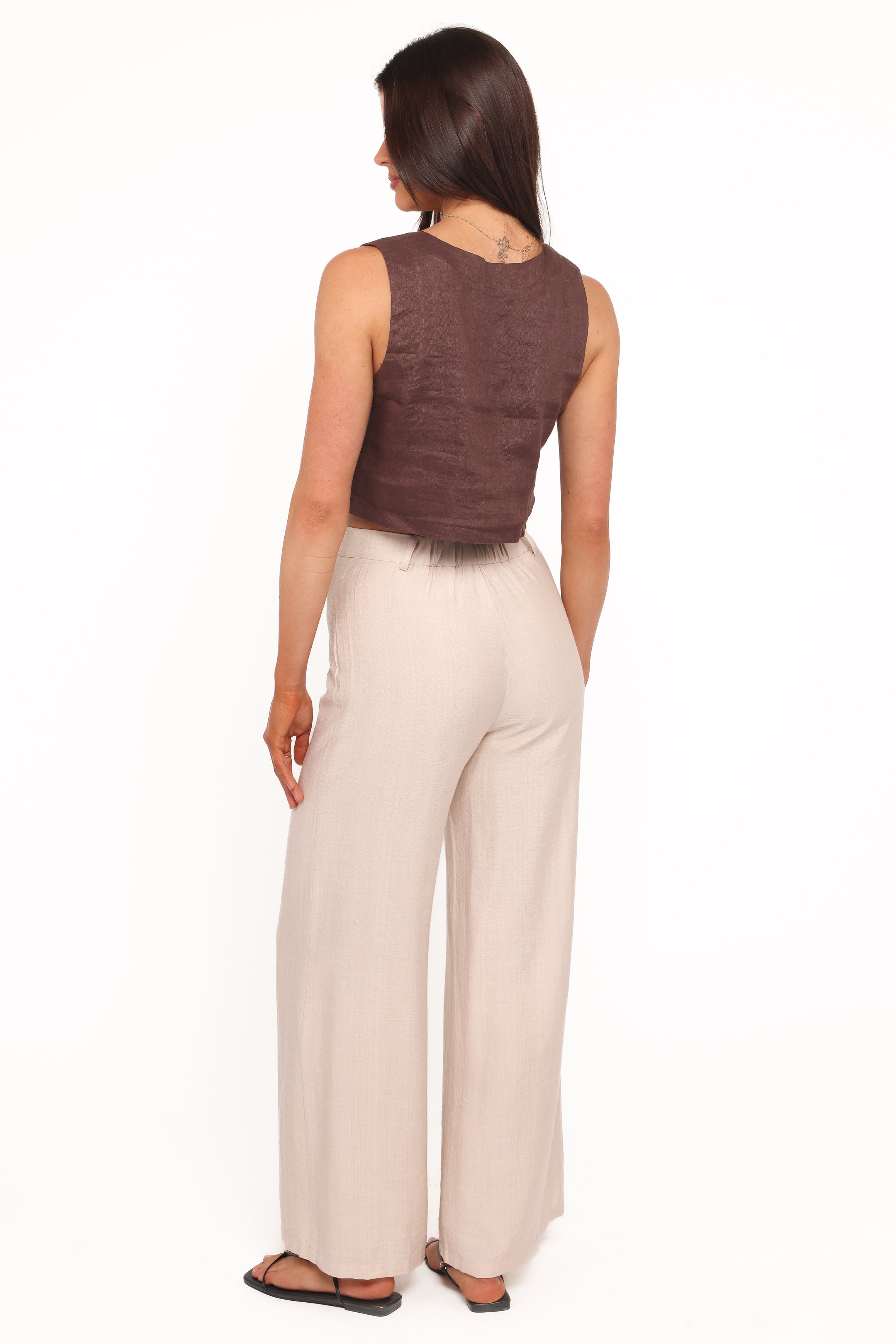 Petal and Pup USA BOTTOMS Lauren Wide Leg Pant - Beige