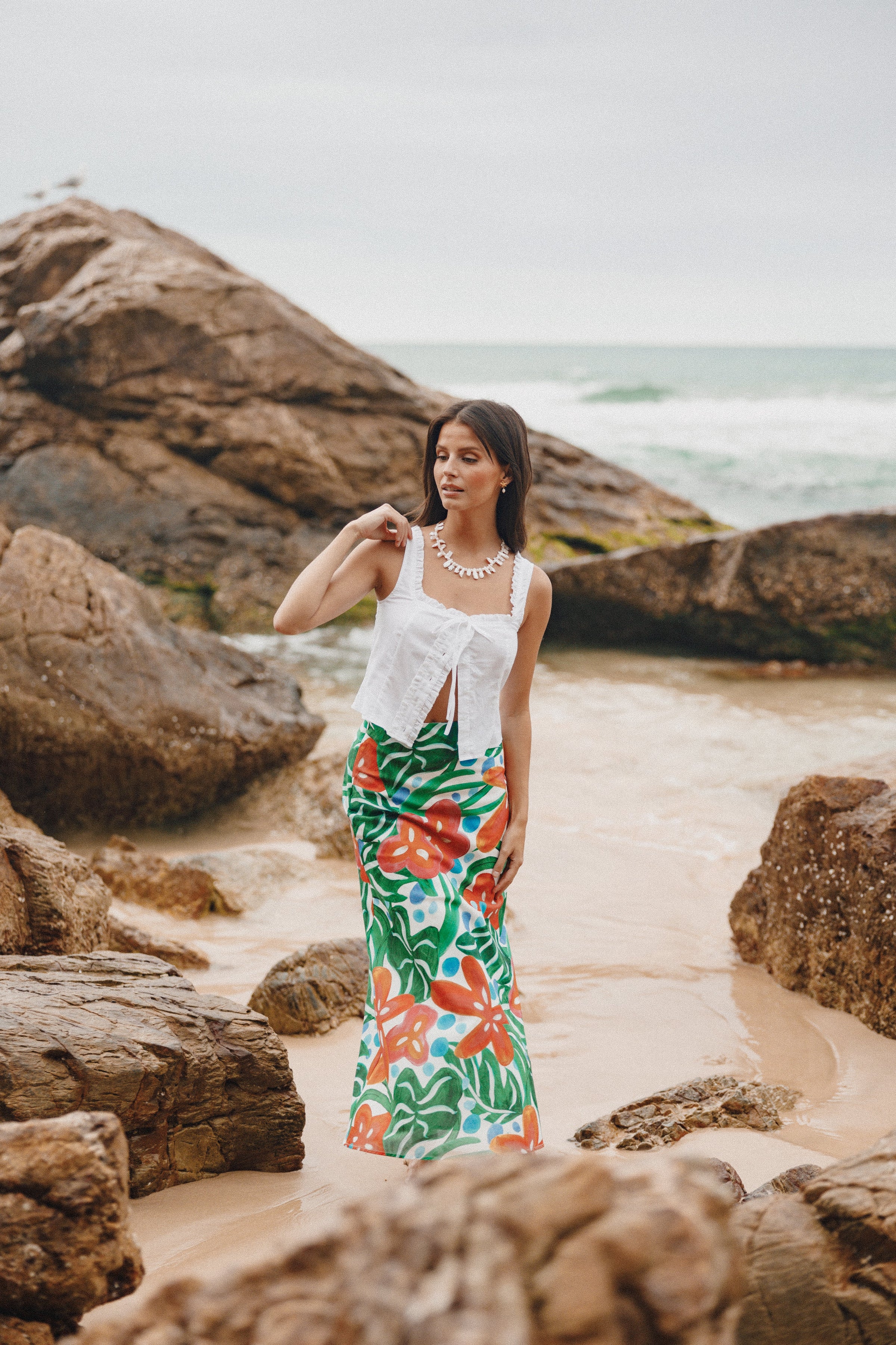 Petal and Pup USA BOTTOMS Lenny Midi Skirt - Kauai