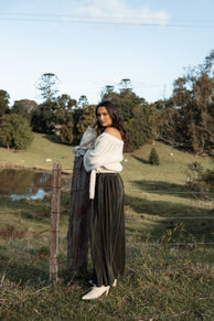 Petal and Pup USA BOTTOMS Leria Wide Pant - Olive (Hold for Rack)