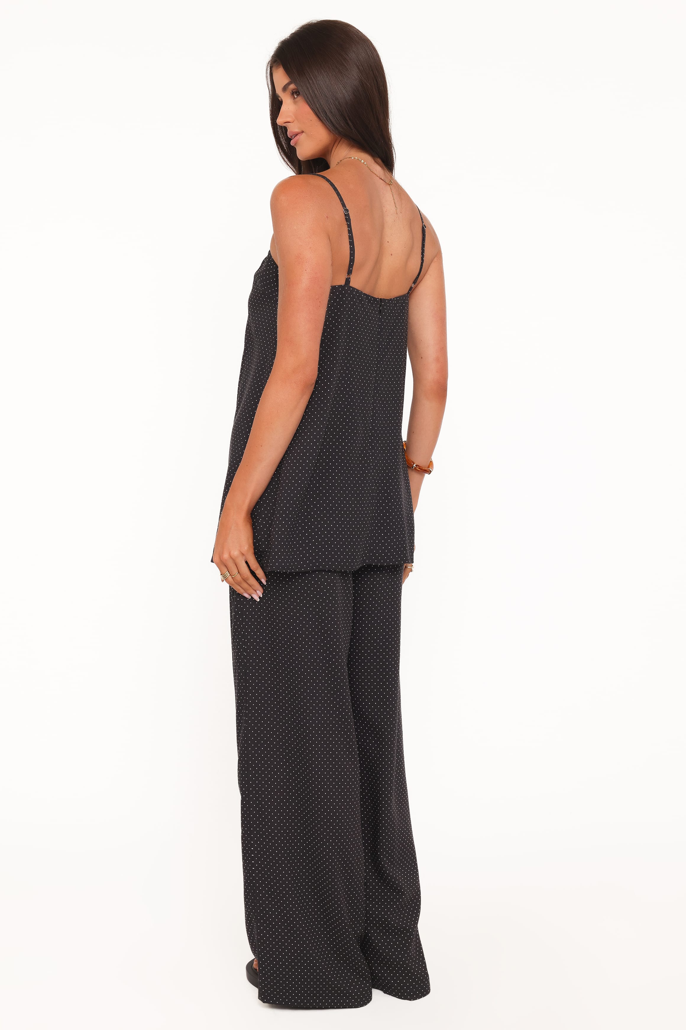 Petal and Pup USA BOTTOMS Lexi Elastic Waist Pant - Black Polkadot