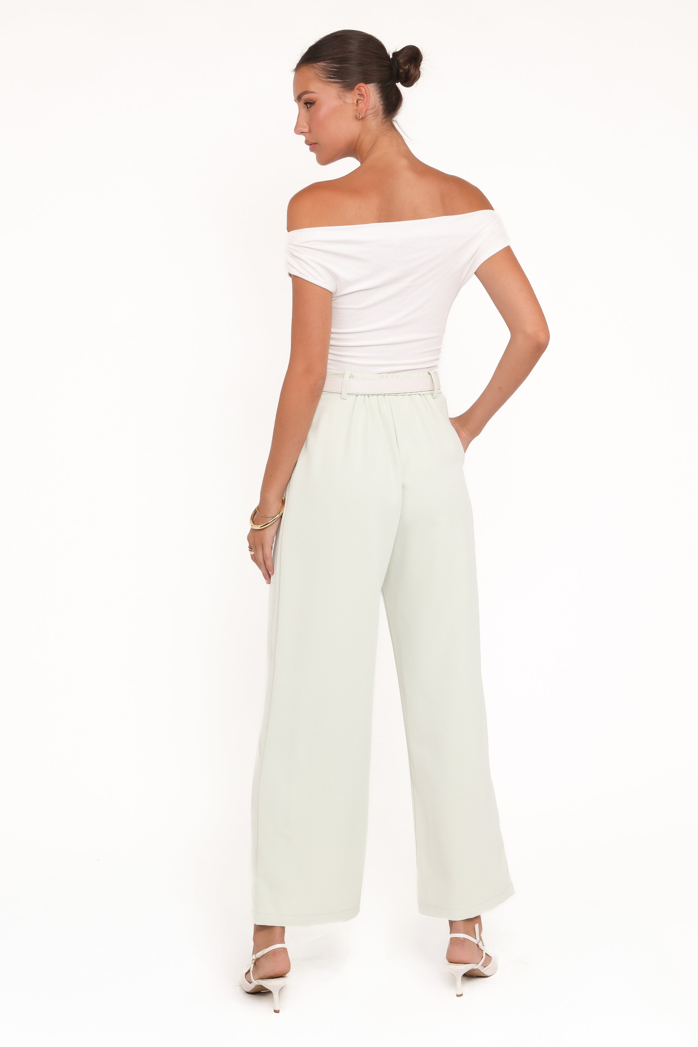Petal and Pup USA BOTTOMS Lia Wide Leg Pant - Sage Green