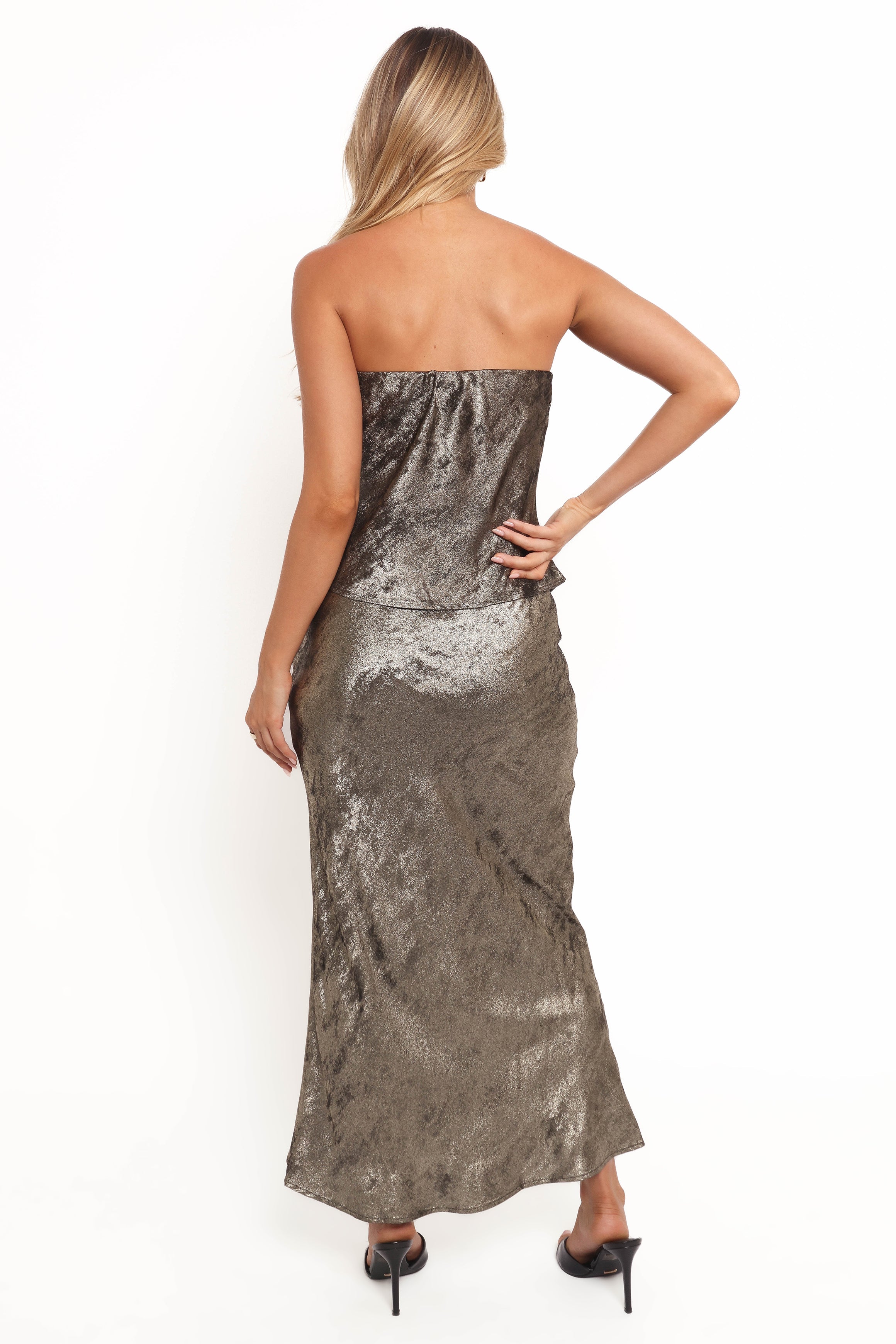 Petal and Pup USA BOTTOMS Lizzie Midi Skirt - Dark Bronze