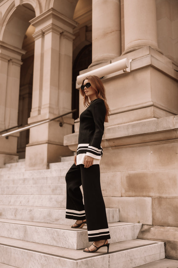 Petal and Pup USA BOTTOMS Lowell Pants - Black Off White